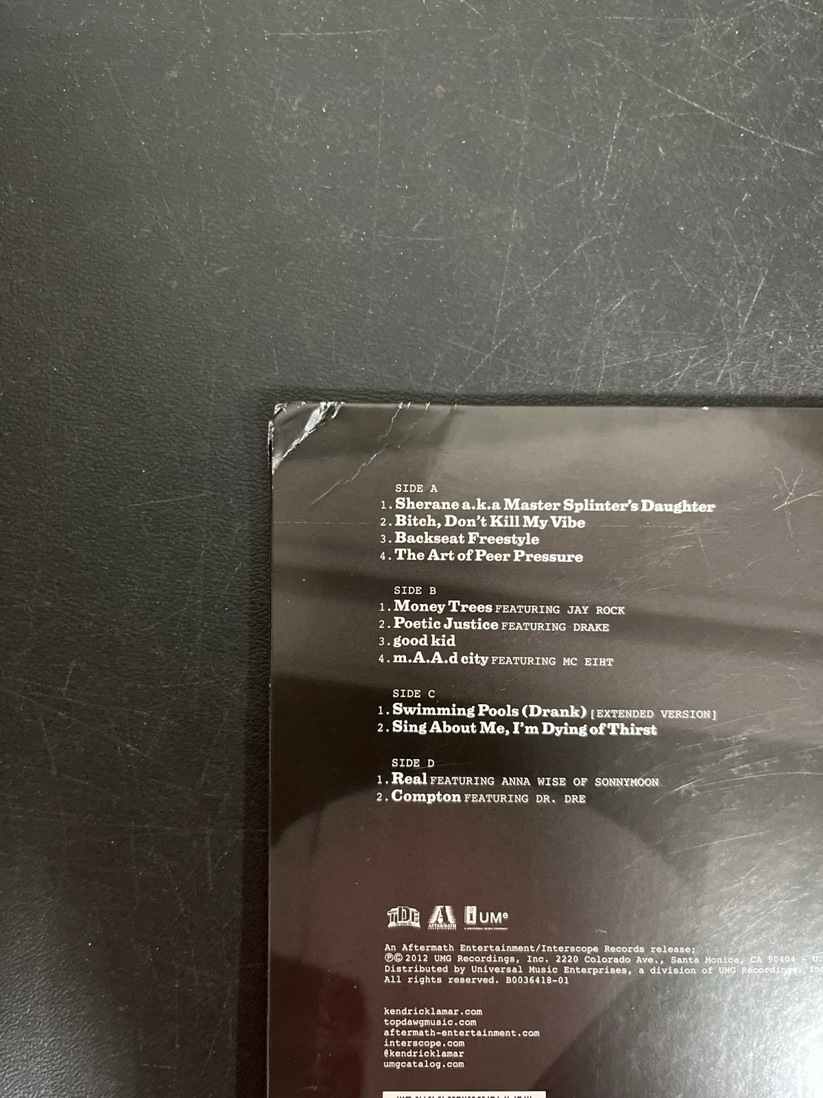 BACK_TL - Kendrick Lamar - good kid, m.A.A.d city LE Red Vinyl USED NOT TESTED