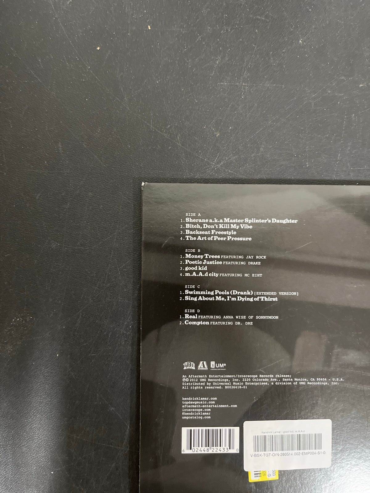 BACK_TL - Kendrick Lamar - good kid, m.A.A.d city LE Red Vinyl USED NOT TESTED
