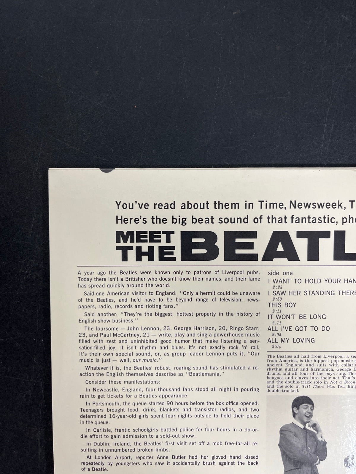 BACK_TL - The Beatles - Meet The Beatles! 180gm Blue Vinyl USED NOT TESTED