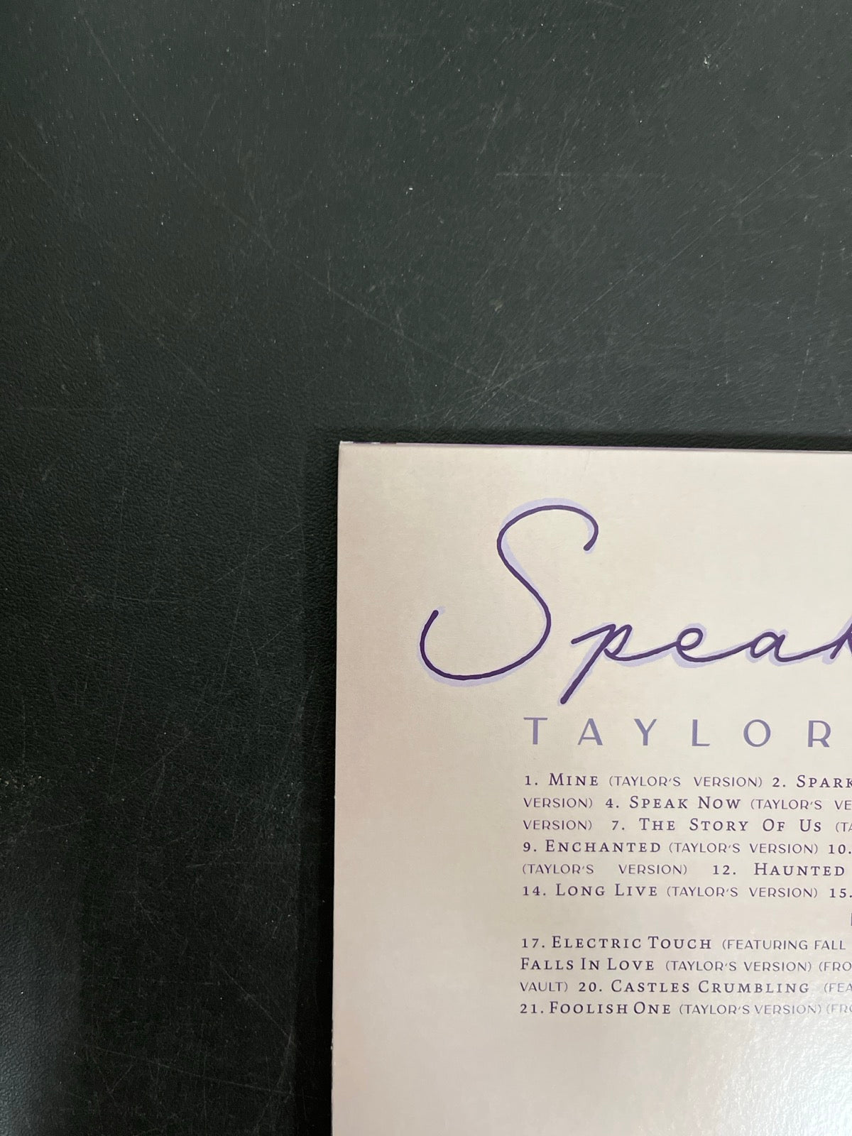 BACK_TL - Taylor Swift - Speak Now Taylor's Version LE Lilac Marble Vinyl USED NOT TESTED