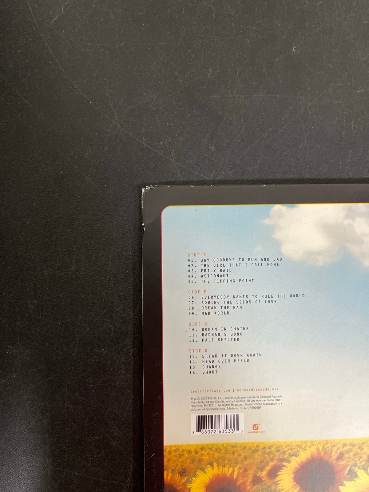 BACK_TL - Tears For Fears - Songs For A Nerv ... LE Watermelon Cream Vinyl USED NOT TESTED