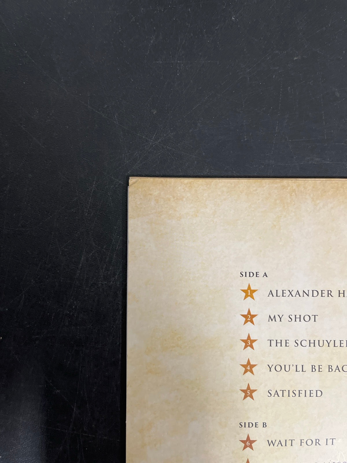BACK_TL - Lin-Manuel Miranda - Hamilton: 10 Shots LE Red Smoke Vinyl USED NOT TESTED