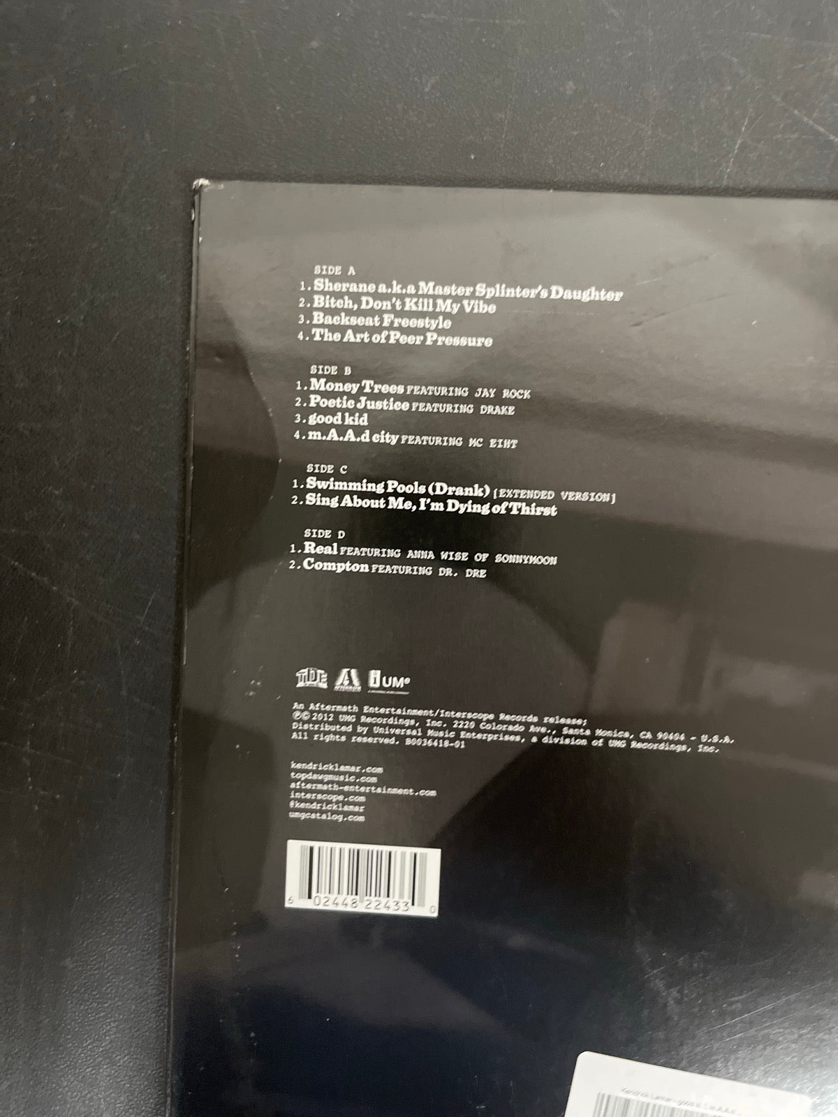 BACK_TL - Kendrick Lamar - good kid, m.A.A.d city LE Red Vinyl USED NOT TESTED