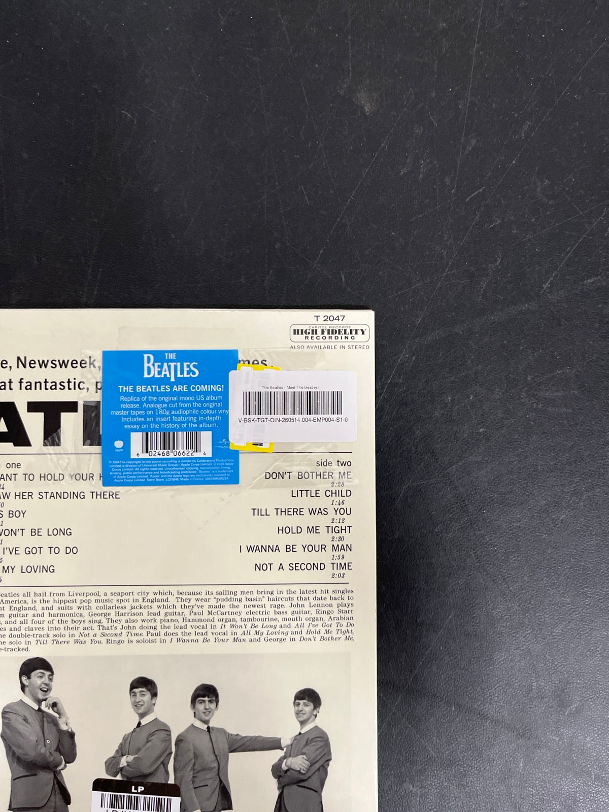 BACK_TR - The Beatles - Meet The Beatles! 180gm Blue Vinyl USED NOT TESTED