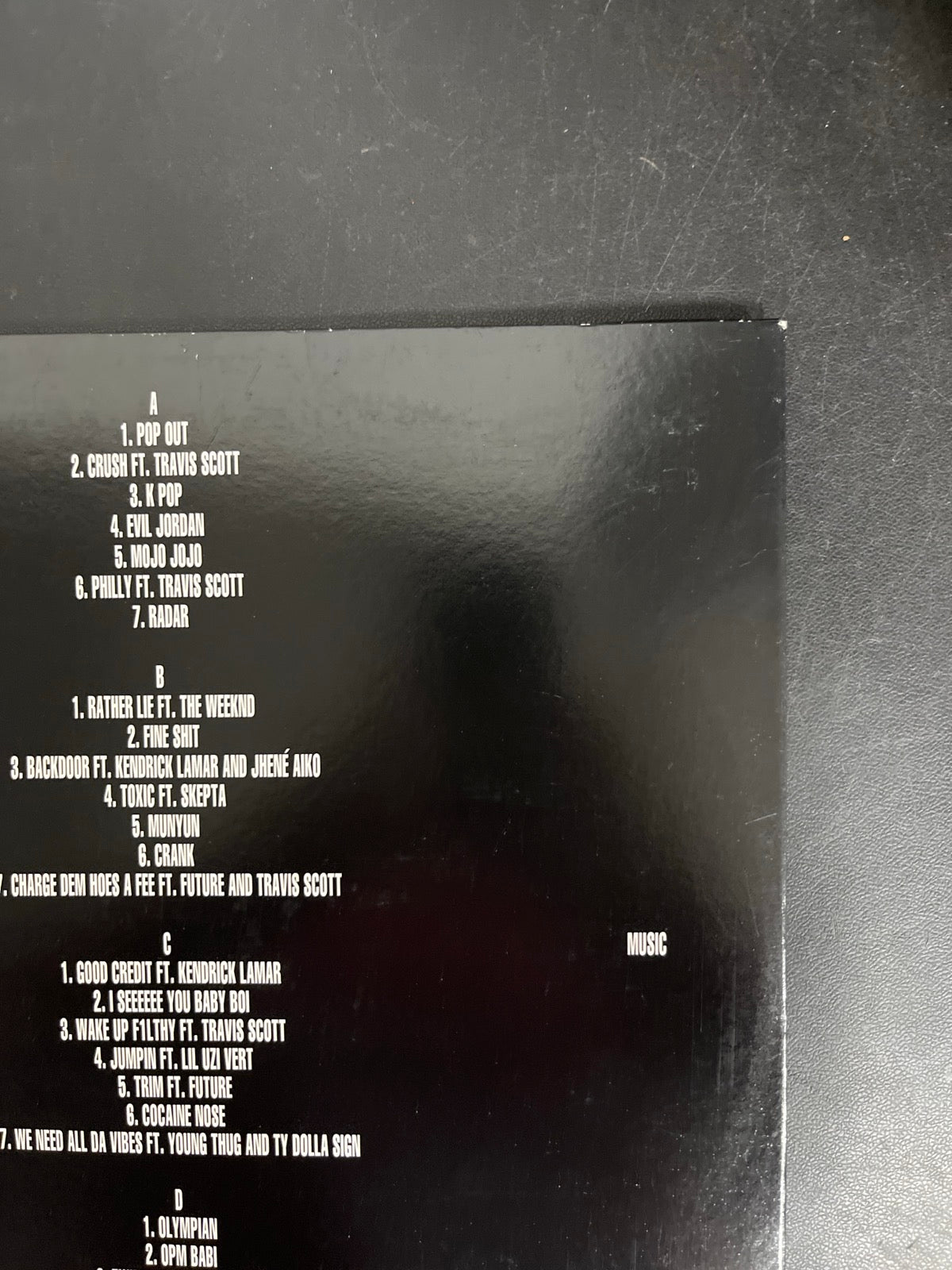 BACK_TR - Playboi Carti - Music Vinyl USED NOT TESTED