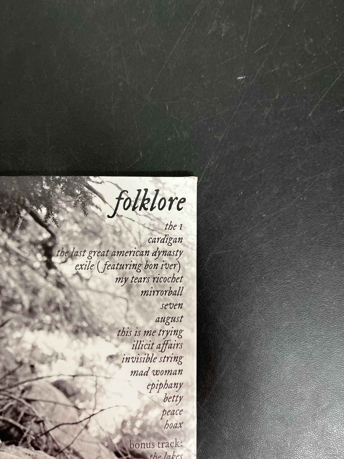 BACK_TR - Taylor Swift - Folklore LE Red Etched Vinyl USED NOT TESTED