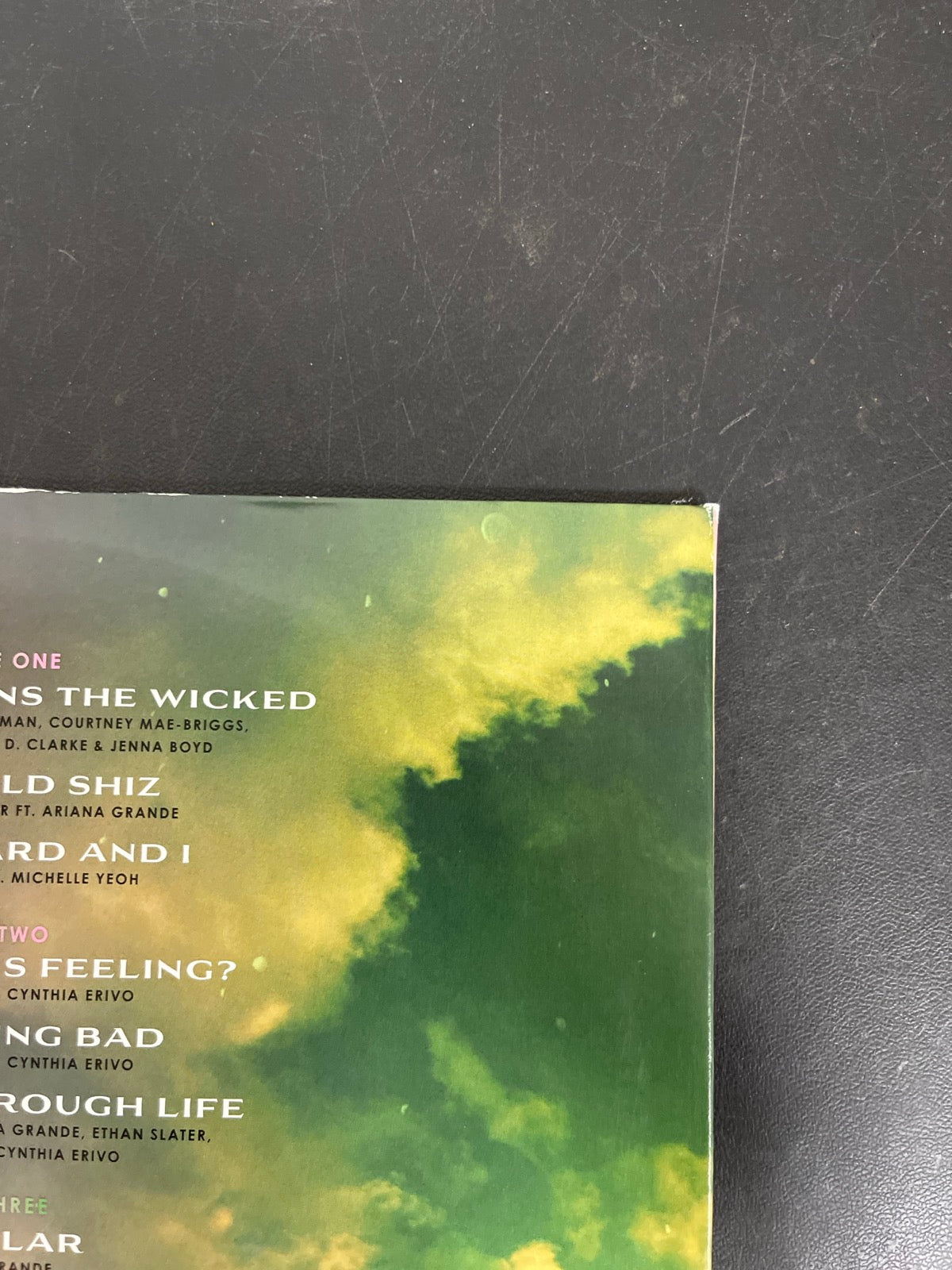 BACK_TR - Wicked OST LE Etched Green and Pink Splatter Vinyl USED NOT TESTED