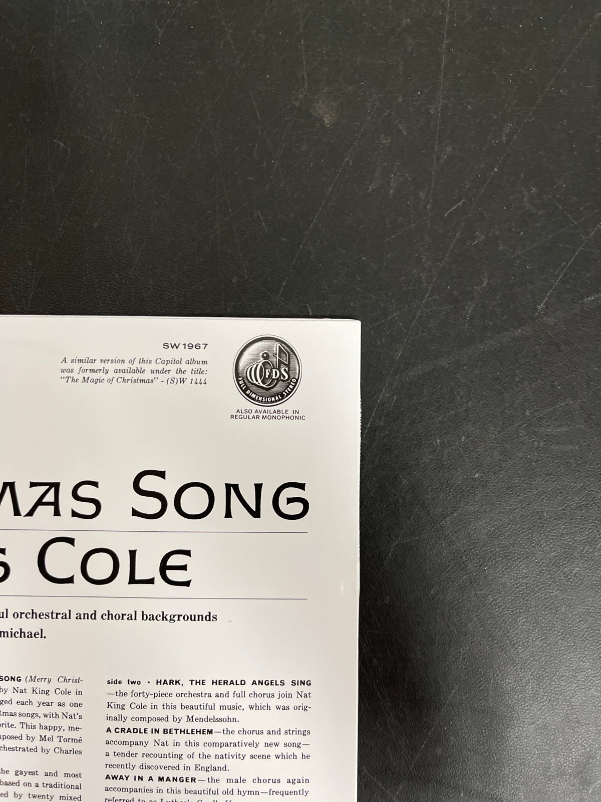 BACK_TR - Nat King Cole - The Christmas Song LE Green Vinyl USED NOT TESTED