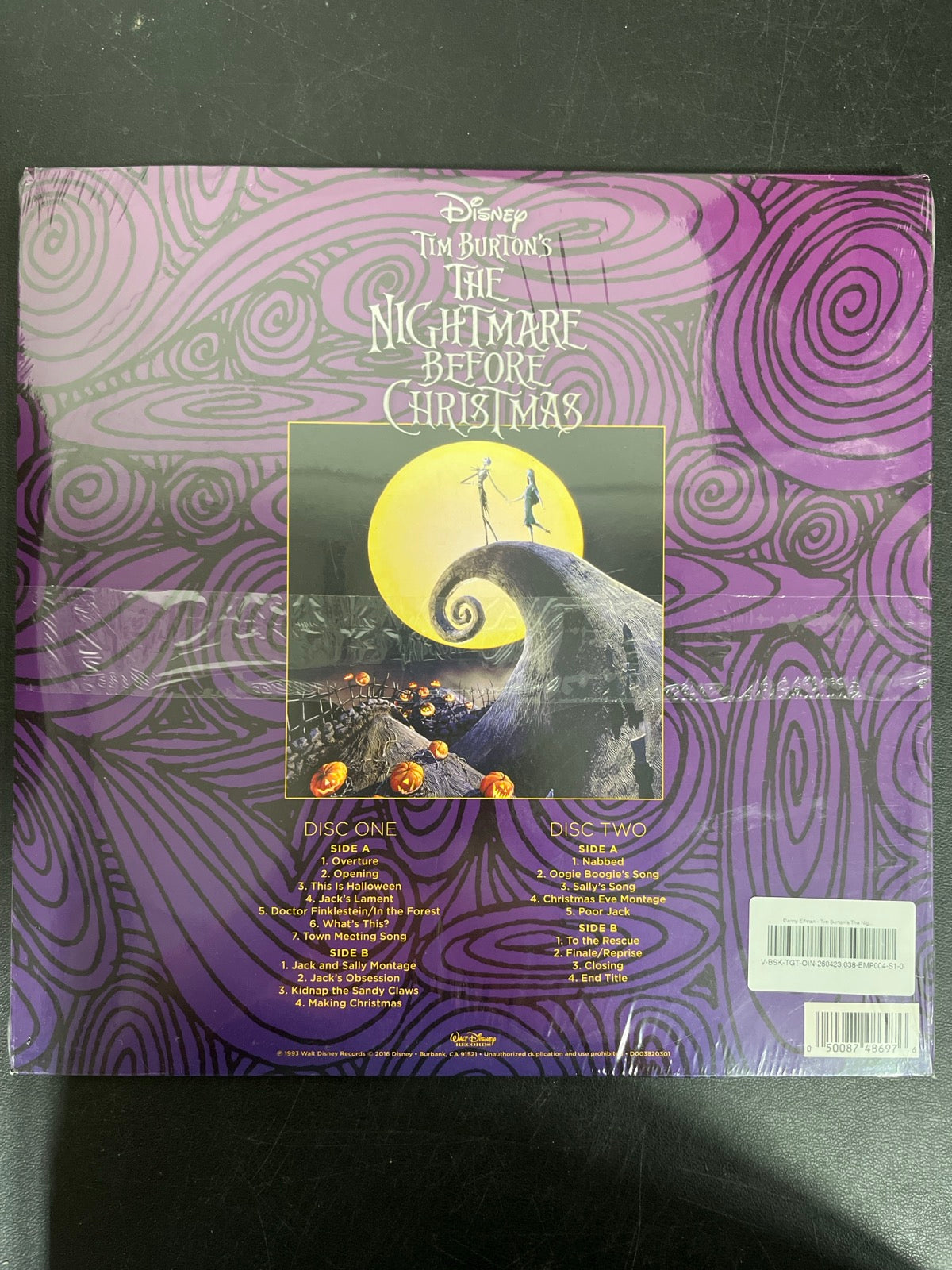BACK - Danny Elfman - Tim Burton's The ... LE Purple/Yellow Vinyl USED NOT TESTED