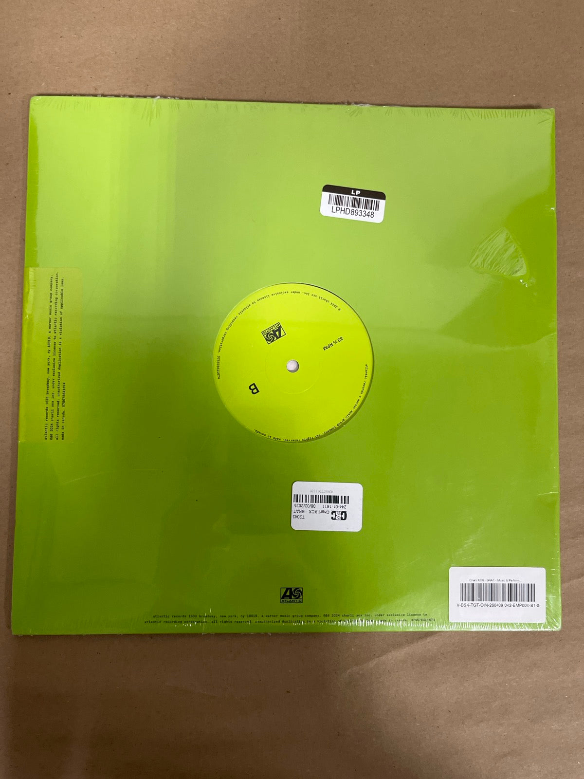 BACK - Charli XCX - Brat LE Vinyl SEALED NOT TESTED