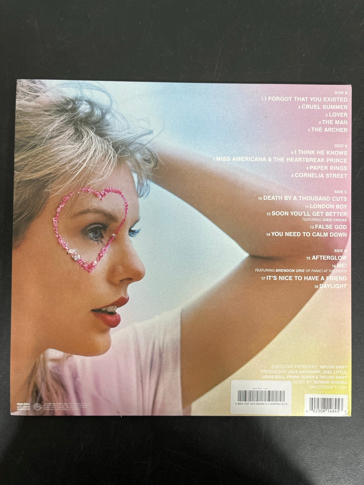 BACK - Taylor Swift - Lover Pink/Blue Vinyl ReIssue USED NOT TESTED
