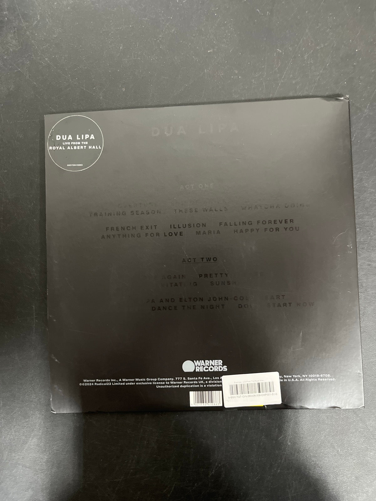 BACK - Dua Lipa - Live From The Royal Albert Hall LE Vinyl USED NOT TESTED