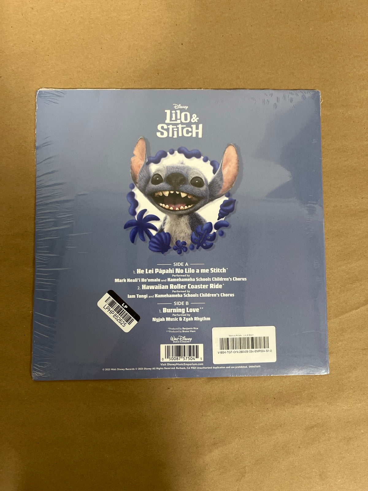 BACK - Lilo & Stitch Collector's Ed. Picture Disc Vinyl SEALED NOT TESTED
