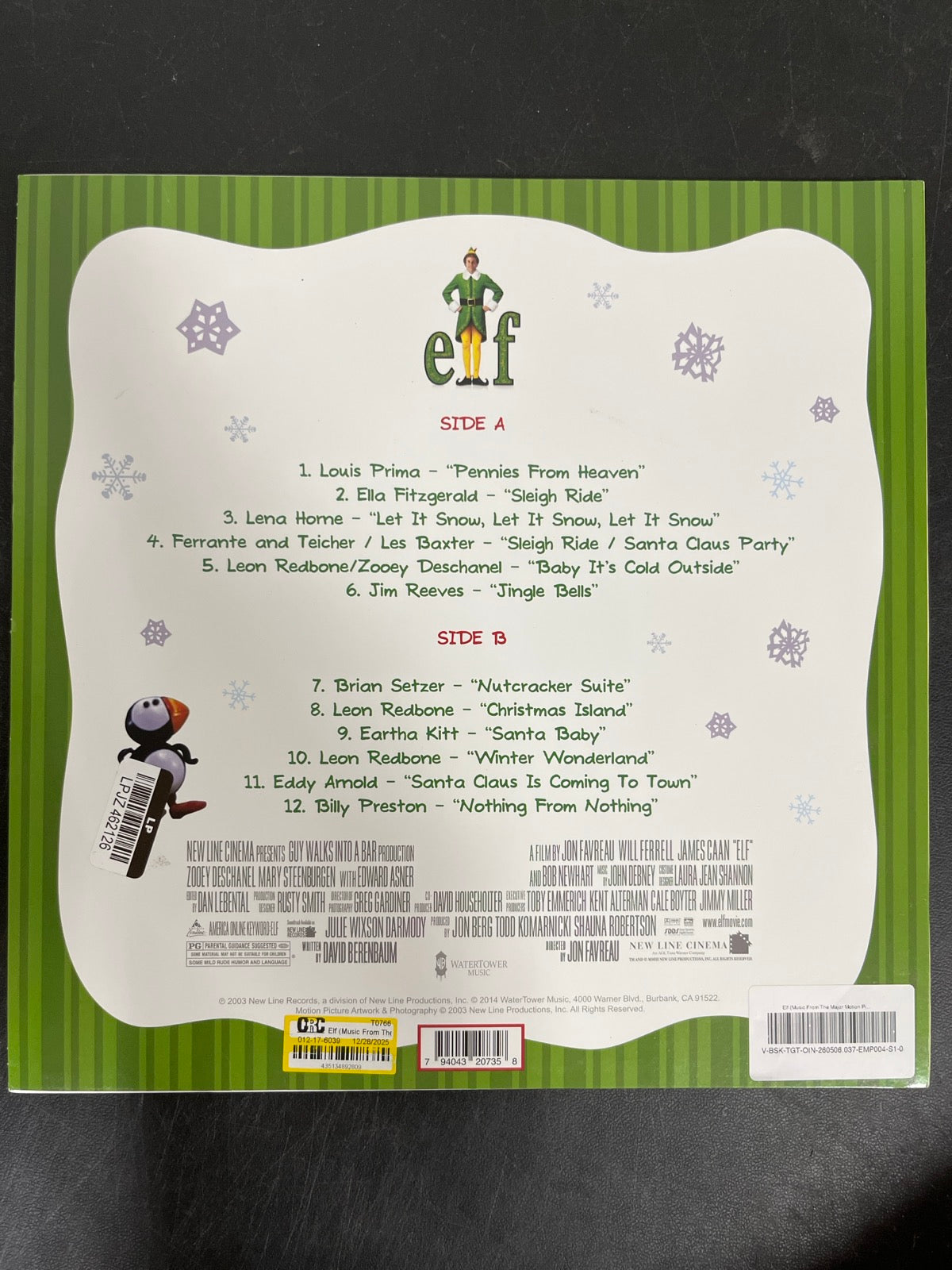 BACK - Elf - Music From The ... LE Candy Cane Color Vinyl USED NOT TESTED