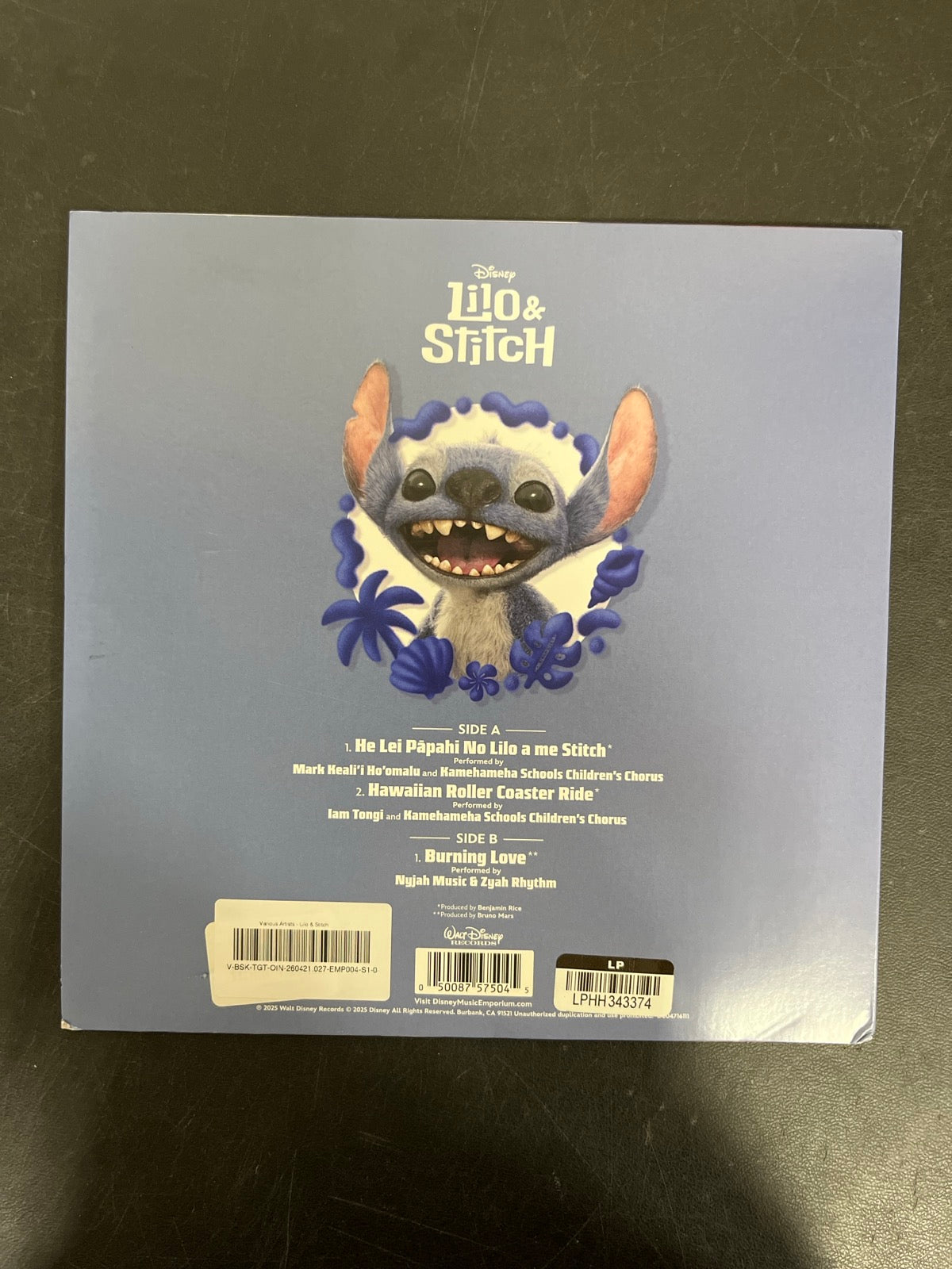 BACK - Lilo & Stitch Collector's Ed. Picture Disc Vinyl USED NOT TESTED