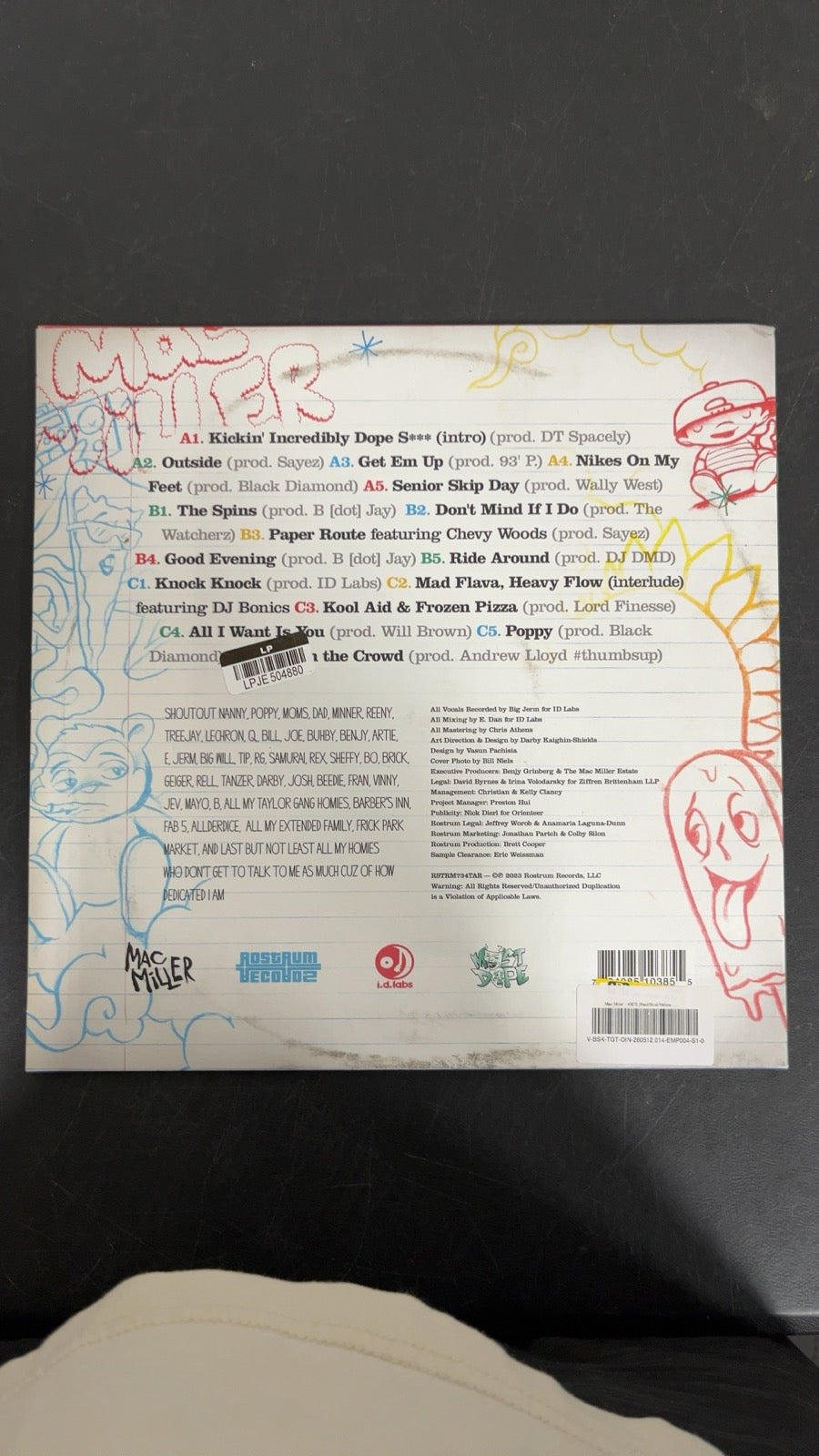 BACK - Mac Miller - K.I.D.S. LE Blue / Red / Yellow Vinyl USED NOT TESTED
