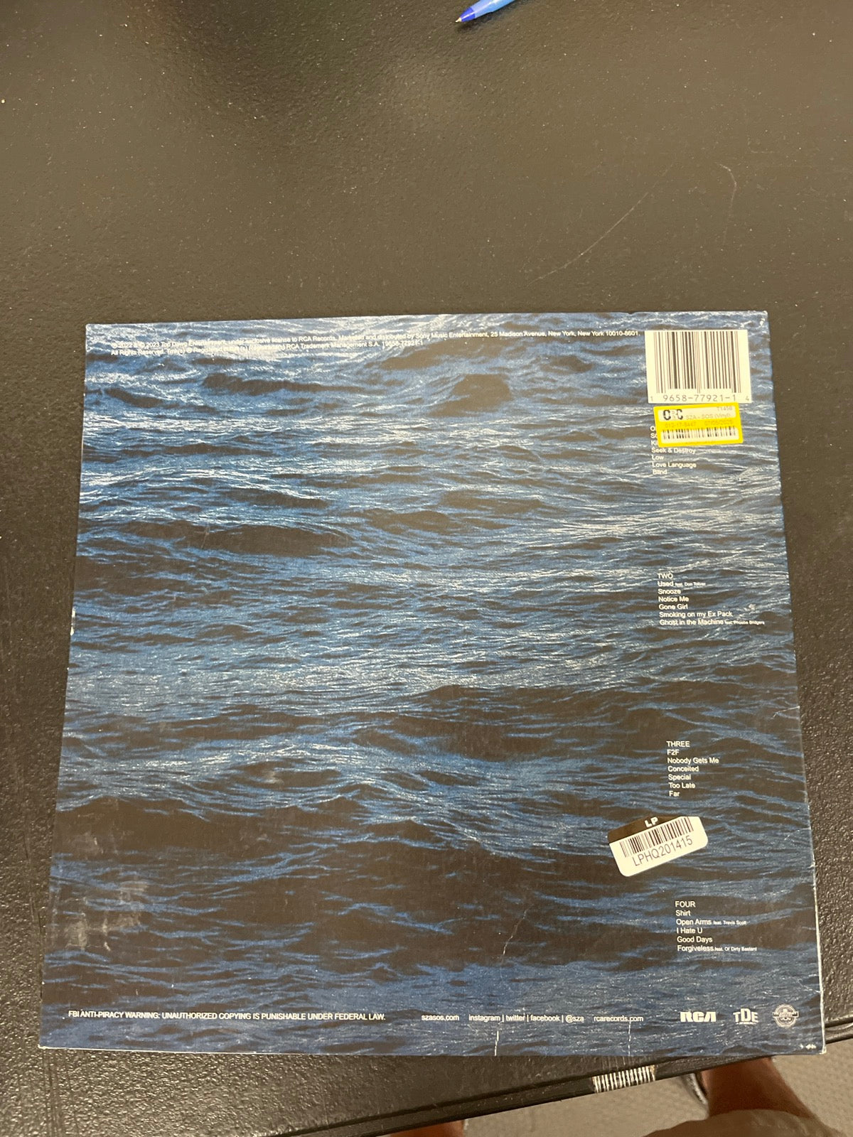 BACK - SZA - SOS Vinyl USED NOT TESTED