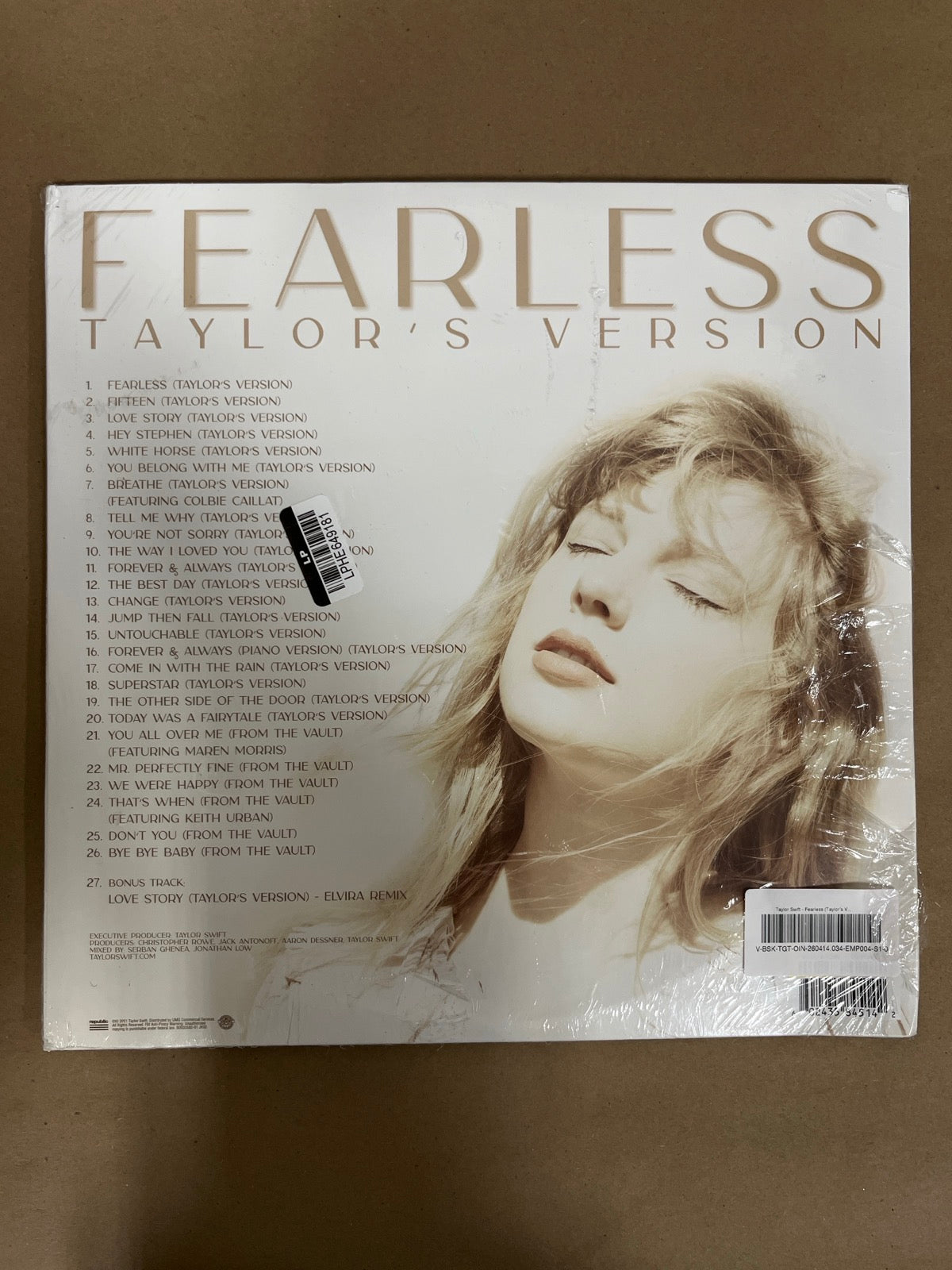 BACK - Taylor Swift - Fearless (Taylor's Version) Red Numbered Vinyl USED NOT TESTED