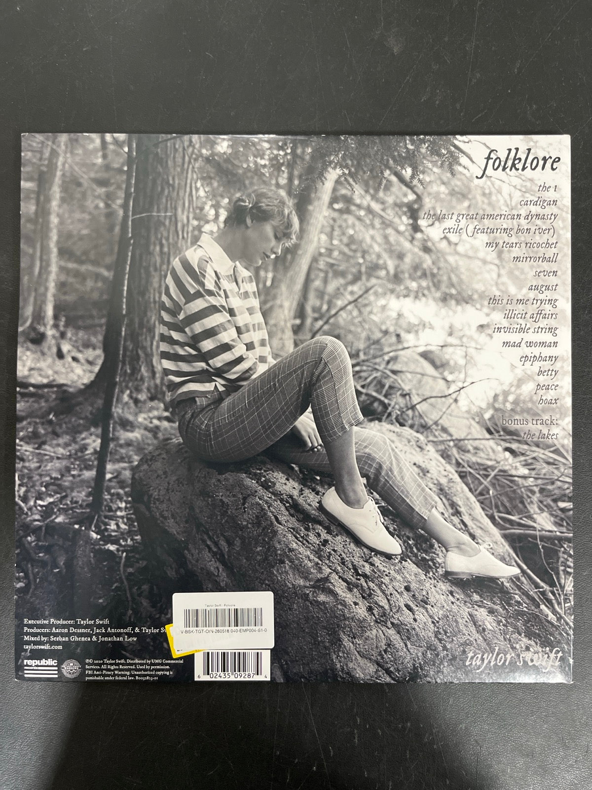 BACK - Taylor Swift - Folklore LE Red Etched Vinyl USED NOT TESTED