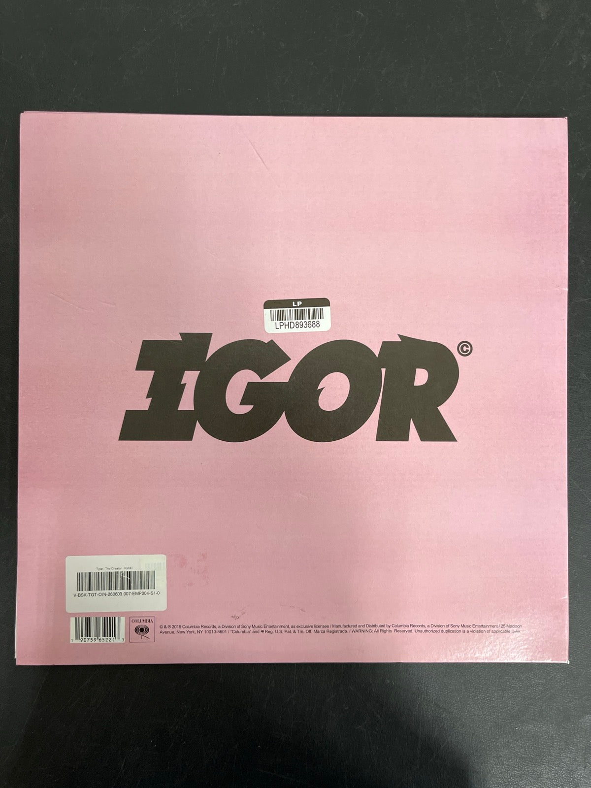 BACK - Tyler, The Creator - IGOR Black Vinyl USED NOT TESTED