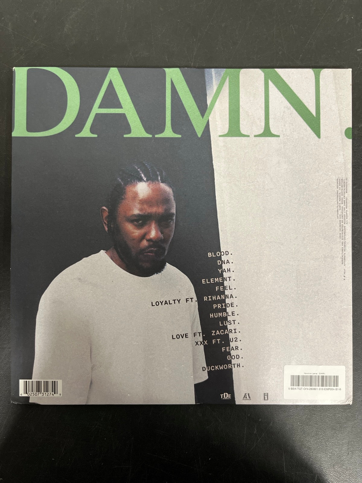BACK - Kendrick Lamar - DAMN. LE 180gm Green Vinyl USED NOT TESTED