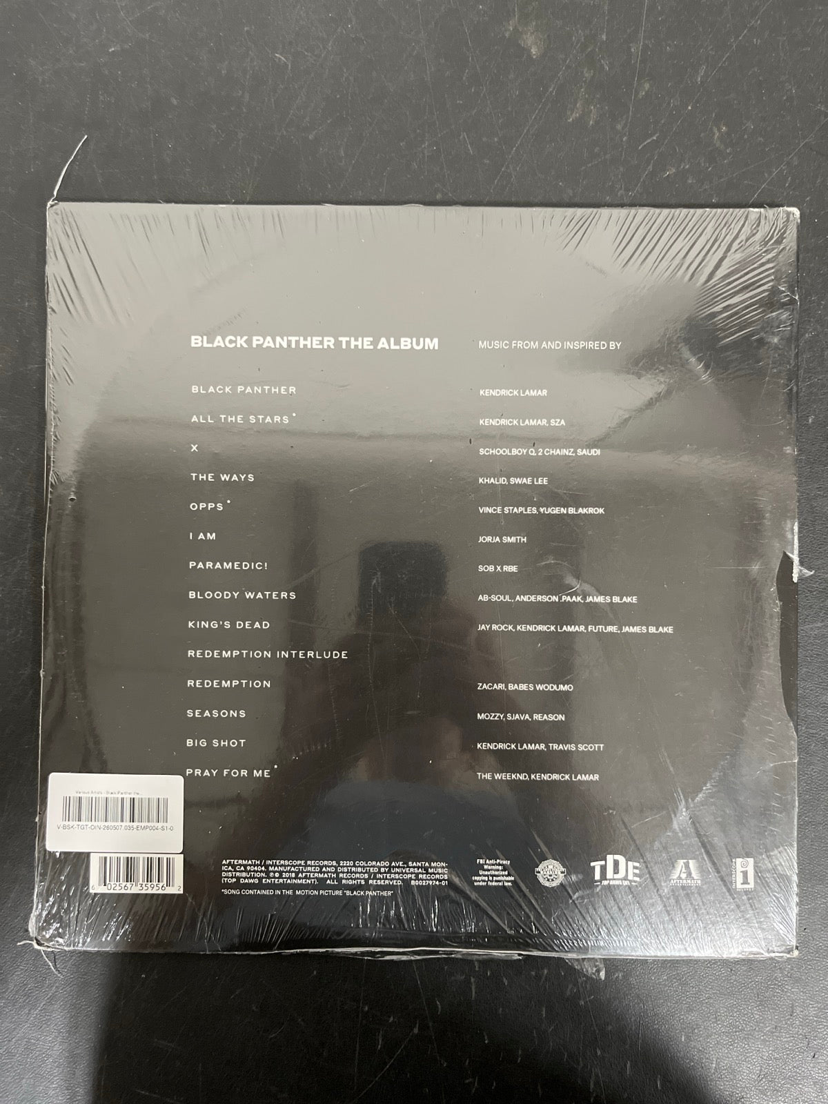 BACK - Black Panther: The Album OST LE Black Vinyl USED NOT TESTED