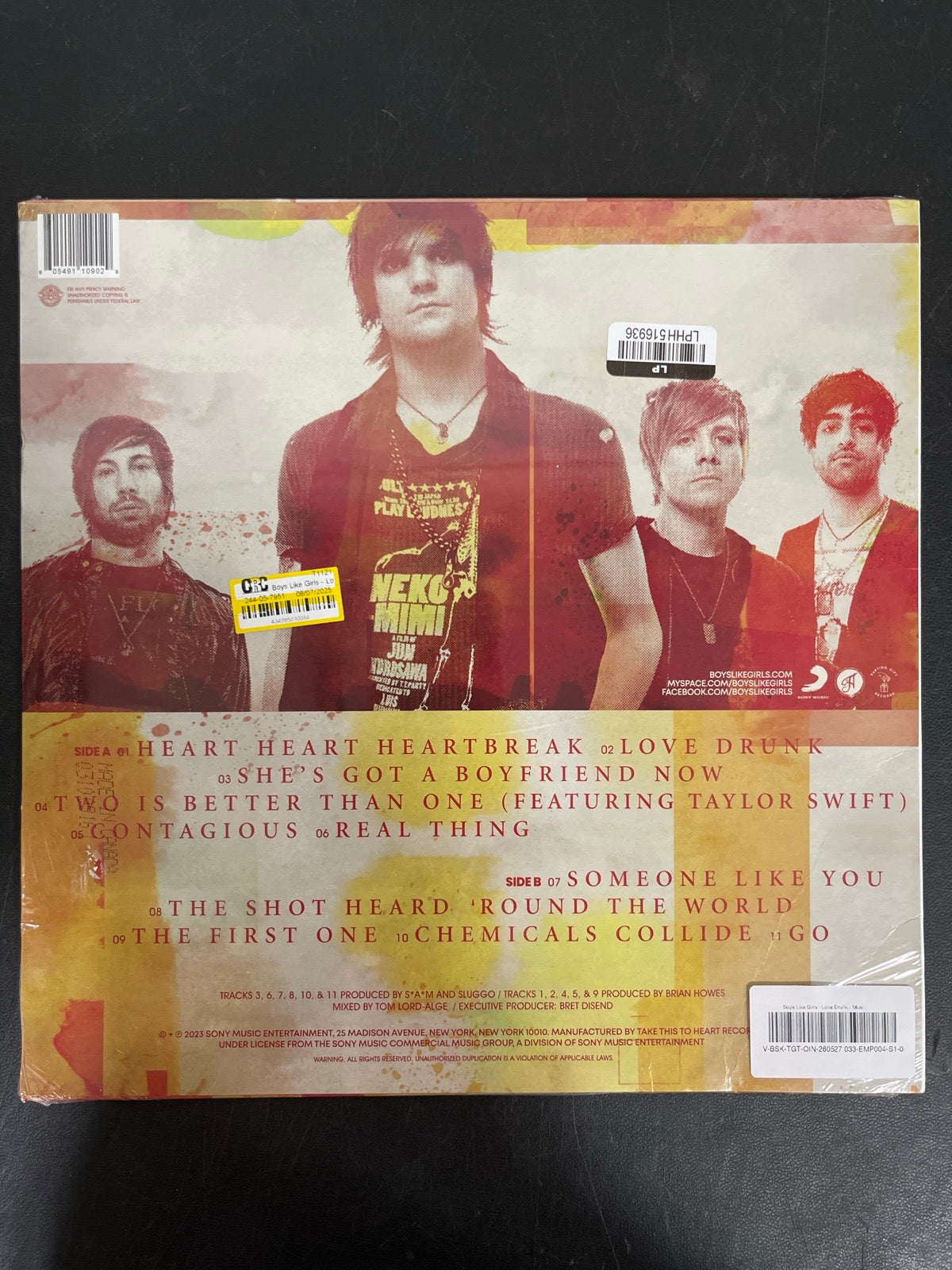 BACK - Boys Like Girls - Love Drunk LE Vinyl USED NOT TESTED
