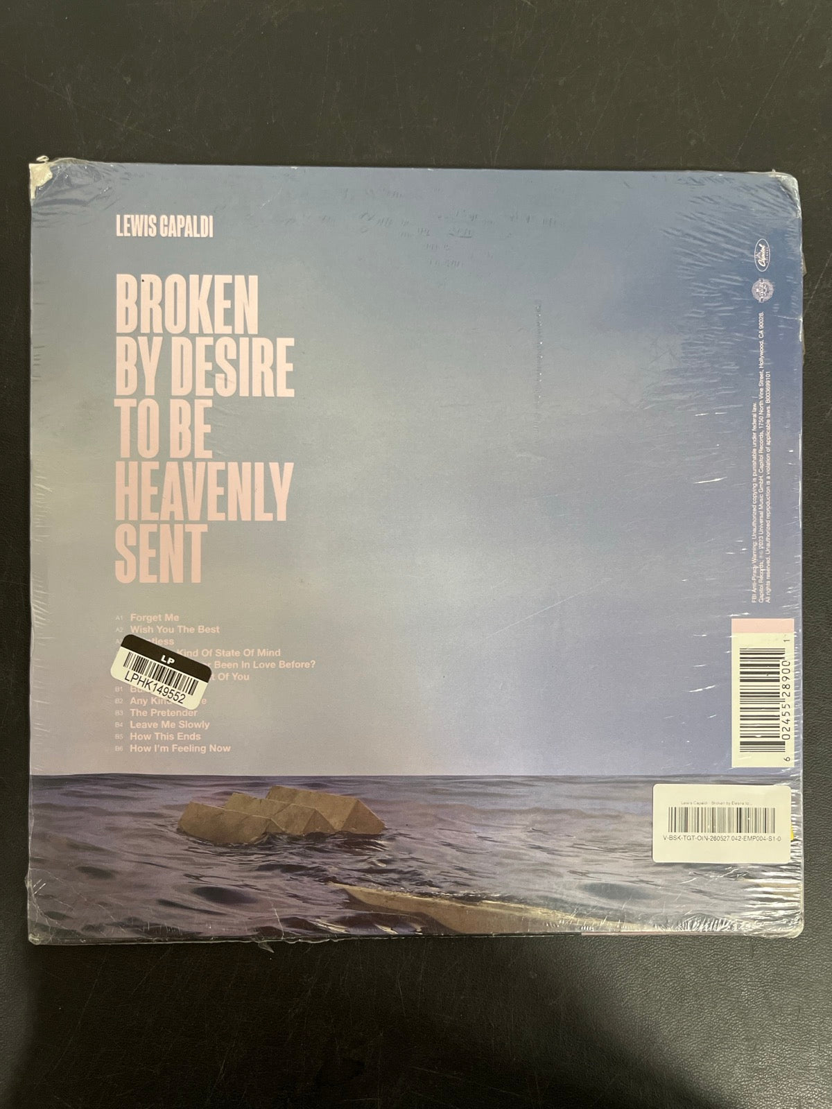 BACK - Lewis Capaldi - Broken by Desire To Be ... LE Blue Vinyl USED NOT TESTED