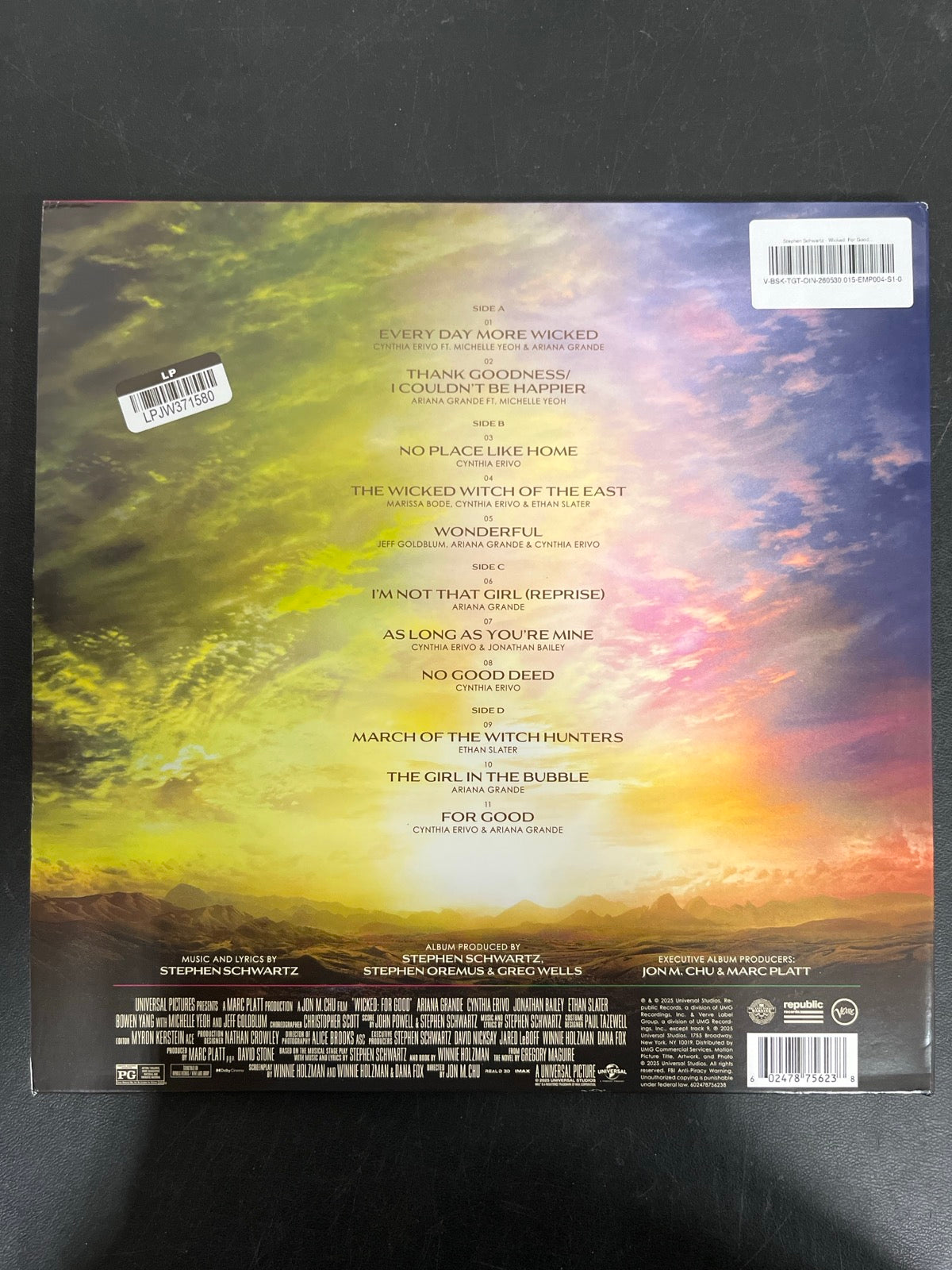 BACK - Wicked: For Good OST LE Pink / Green Vinyl USED NOT TESTED