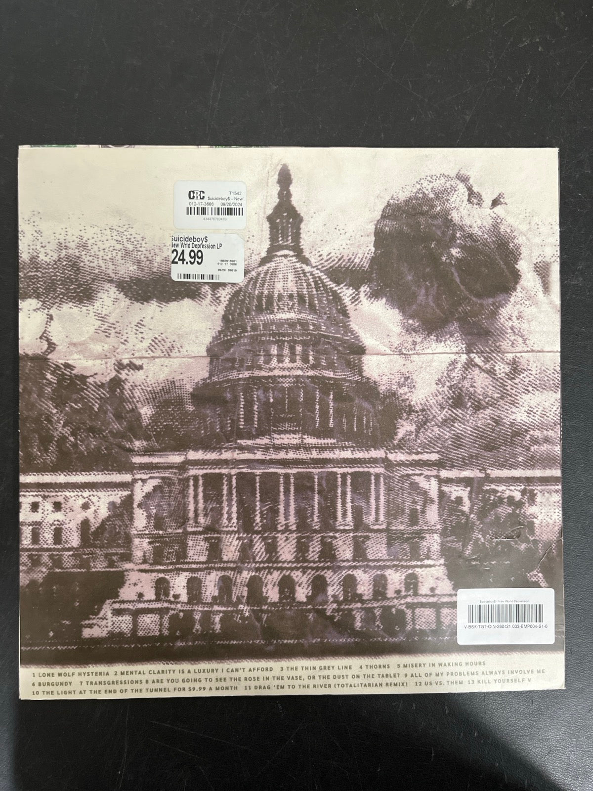 BACK - $uicideboy$ - New World Depression Clear Vinyl USED NOT TESTED