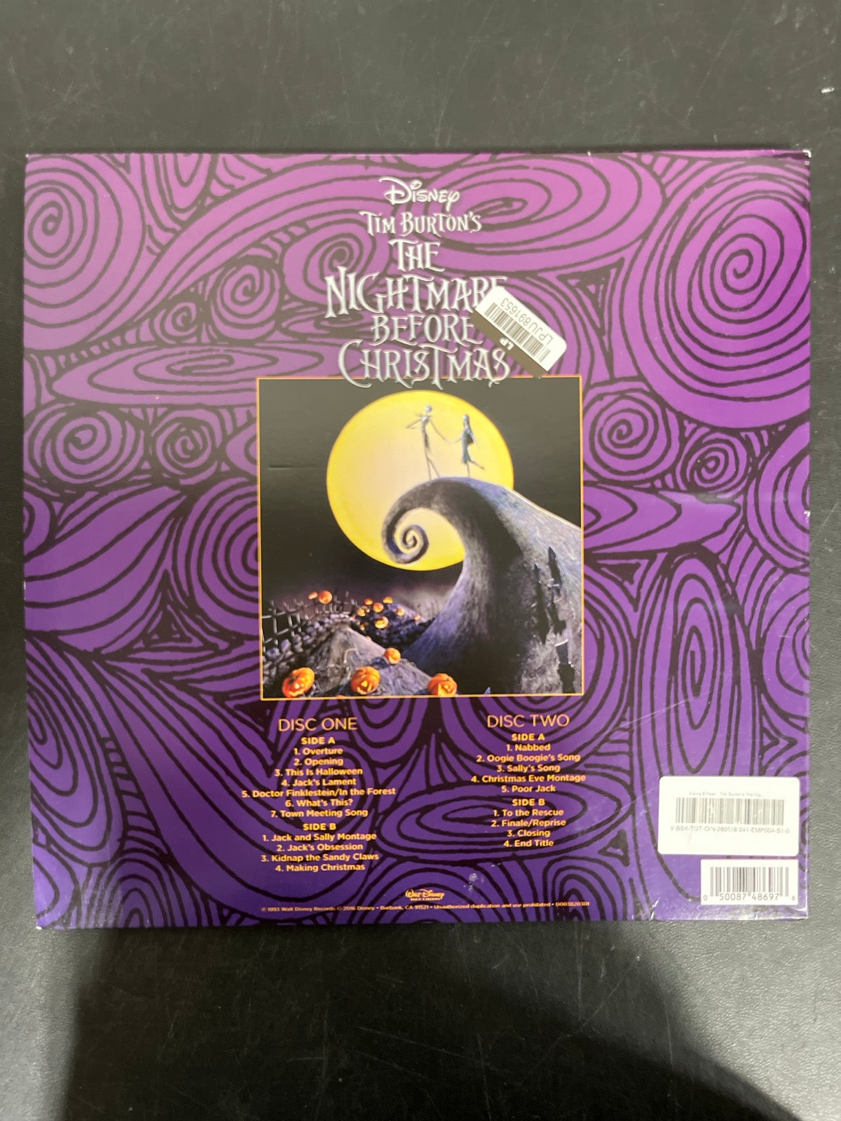 BACK - Danny Elfman - Tim Burton's The ... LE Purple/Yellow Vinyl USED NOT TESTED