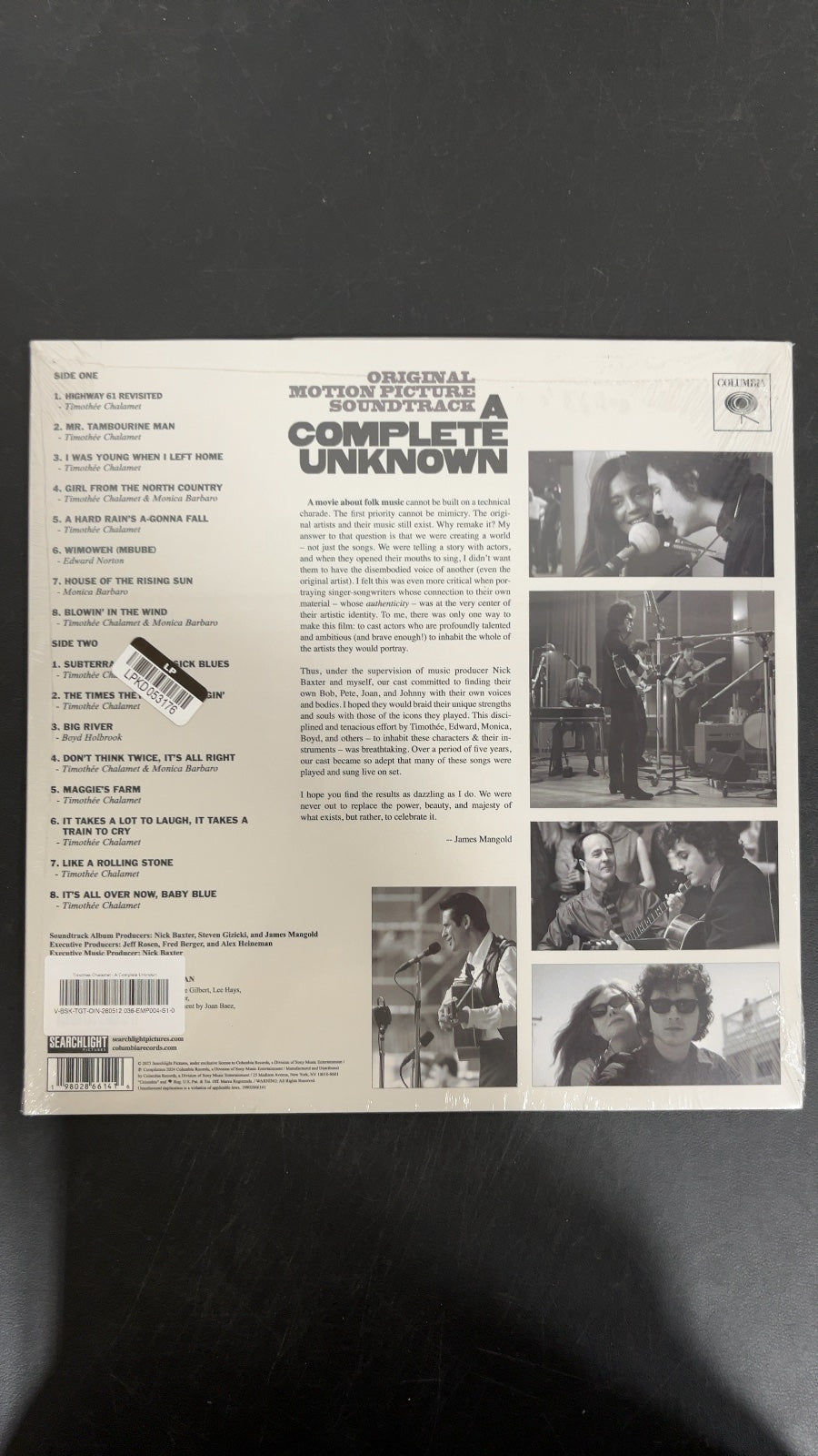 BACK - A Complete Unknown OST LE Red Vinyl SEALED NOT TESTED