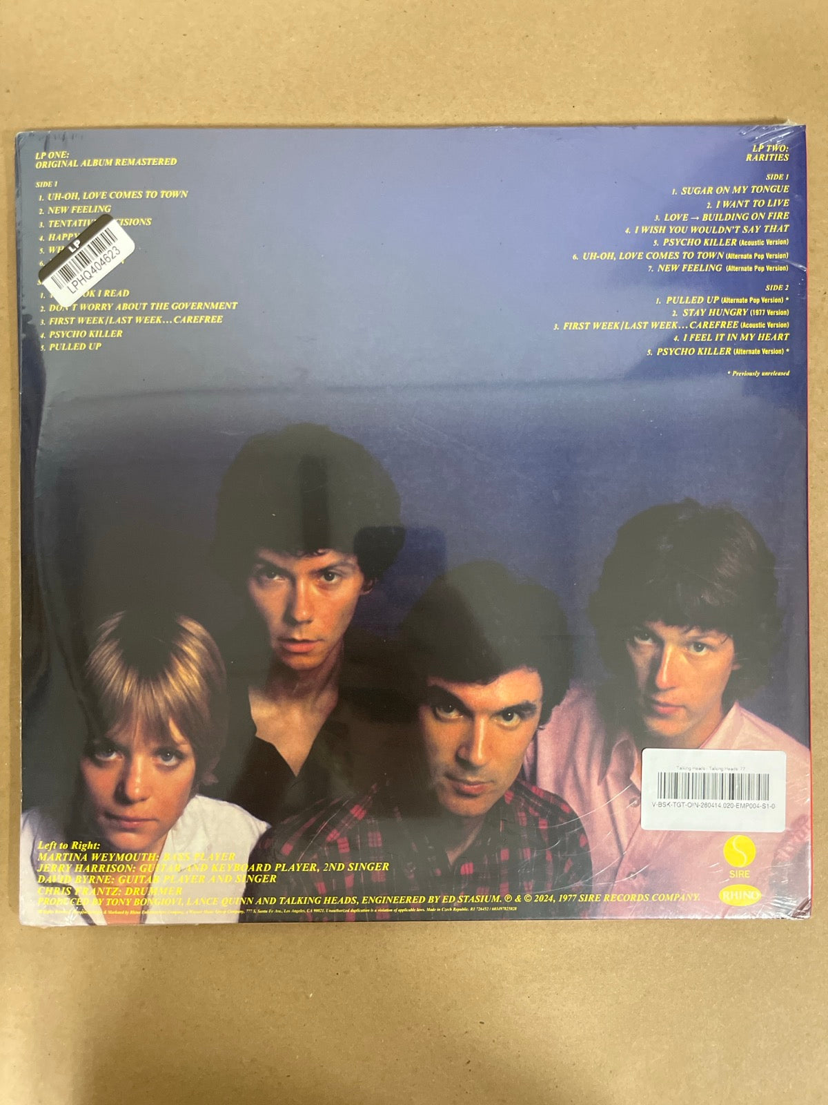 BACK - Talking Heads - Talking Heads: 77 Reissue Vinyl SEALED NOT TESTED