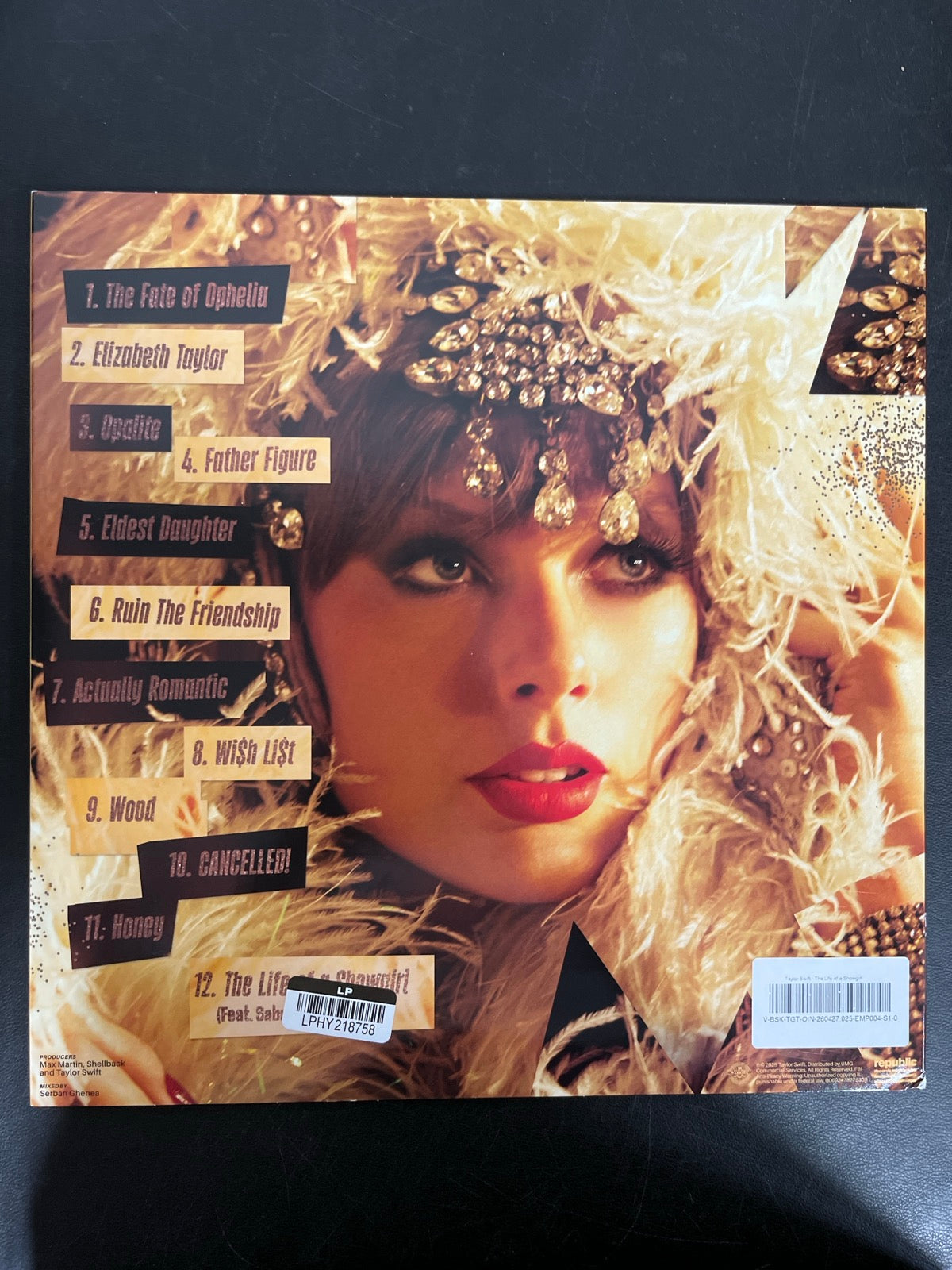 BACK - Taylor Swift - The Life of a ... LE 180gm Pink Yellow Vinyl USED NOT TESTED