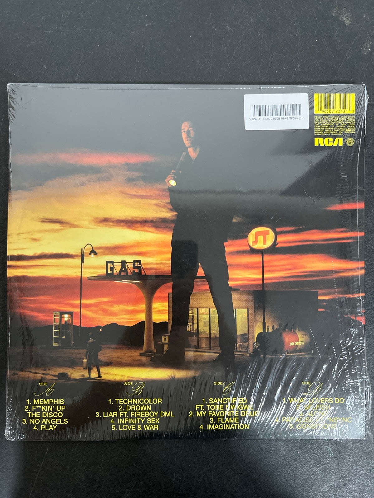 BACK - Justin Timberlake - Everything I ...  Silver/Black Vinyl USED NOT TESTED