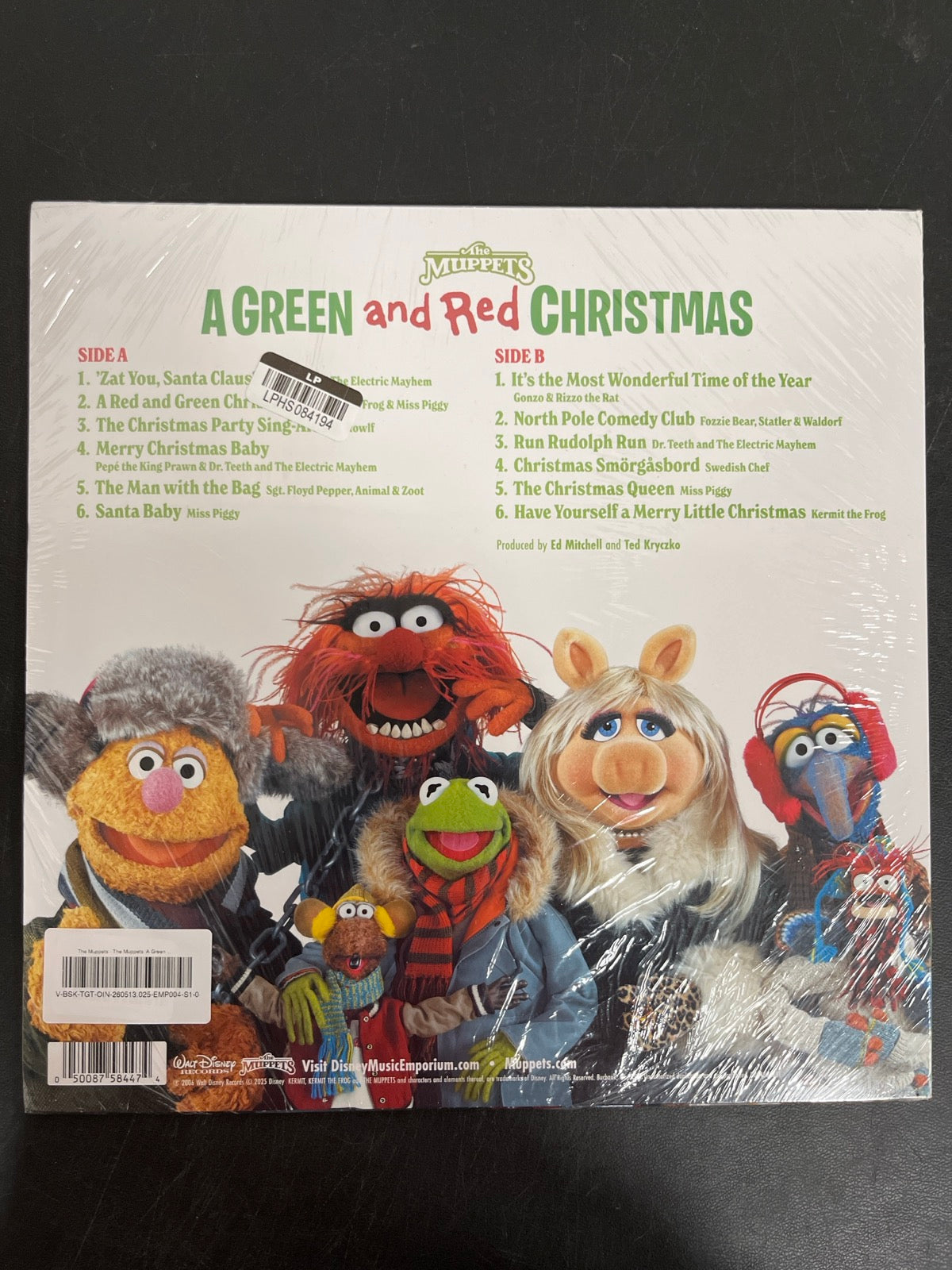 BACK - The Muppets - A Green and Red Christmas LE Red Vinyl USED NOT TESTED
