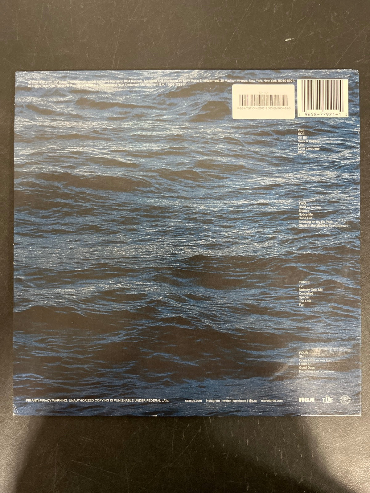 BACK - SZA - SOS LE Vinyl USED NOT TESTED