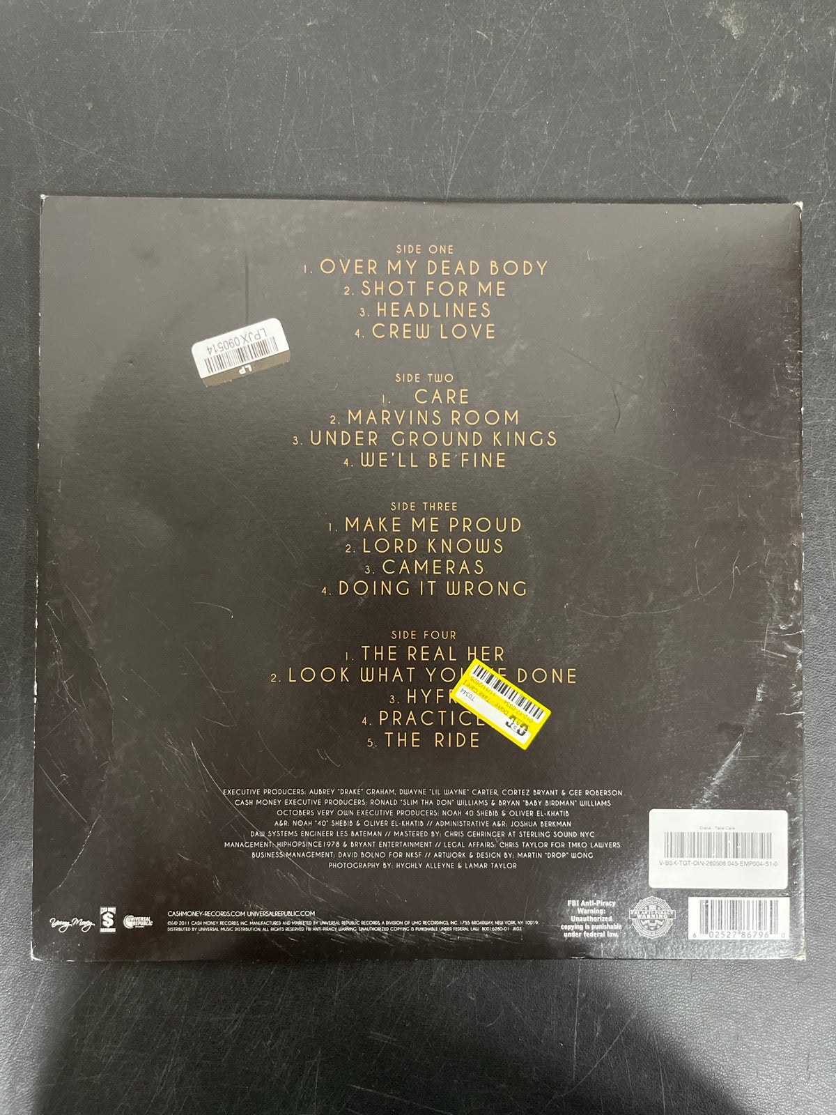 BACK - Drake - Take Care Reissue Vinyl USED NOT TESTED