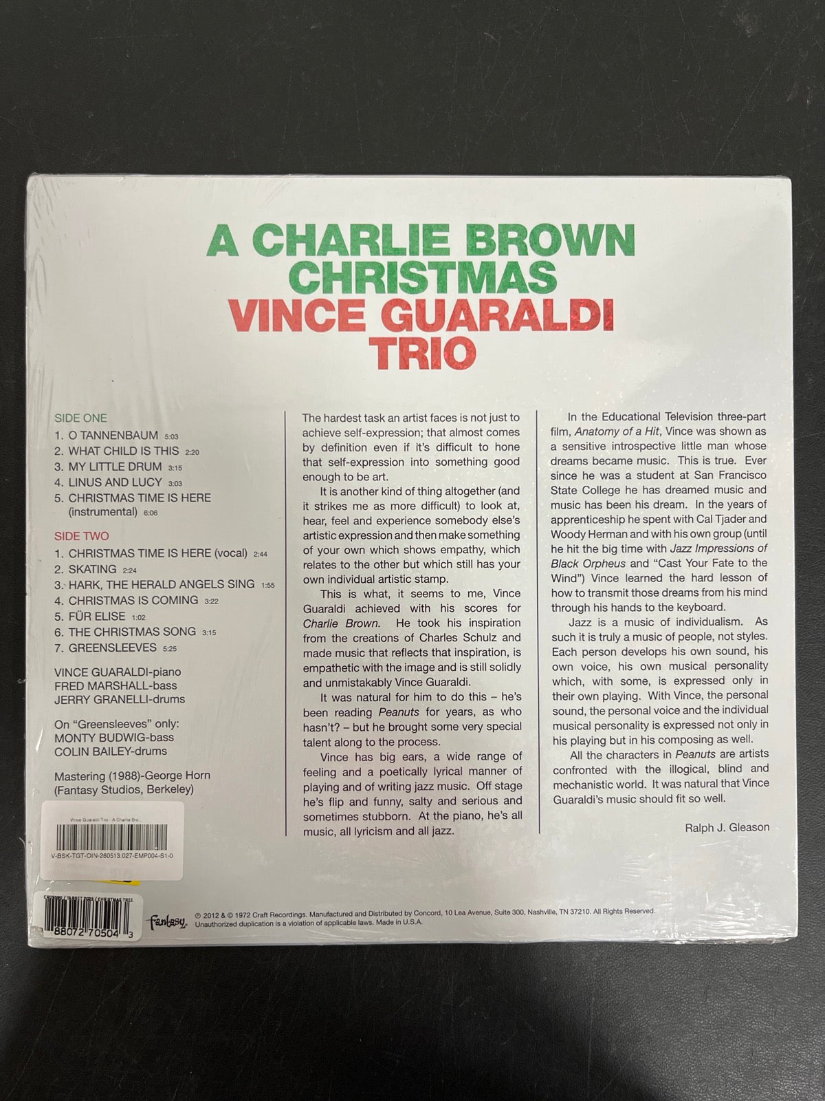 BACK - A Charlie Brown Christmas OST LE Green Vinyl USED NOT TESTED