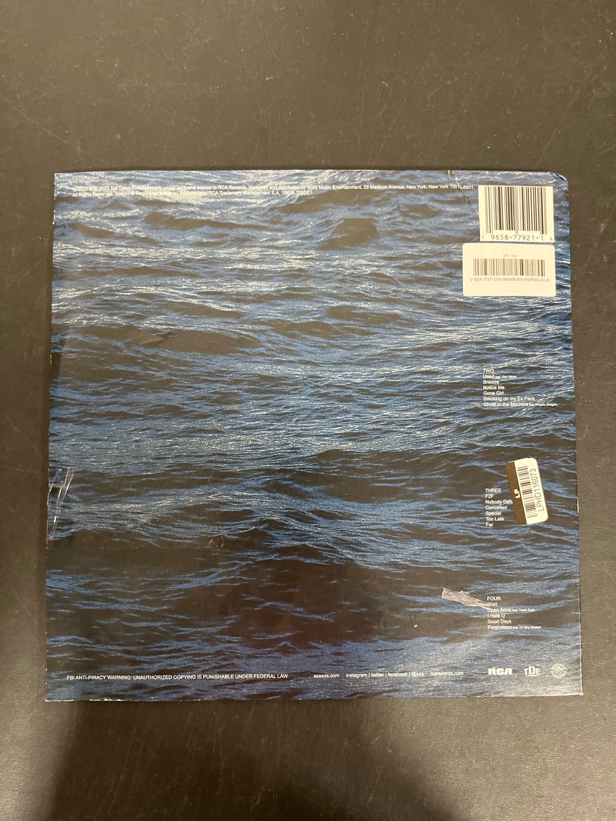 BACK - SZA - SOS LE Vinyl USED NOT TESTED