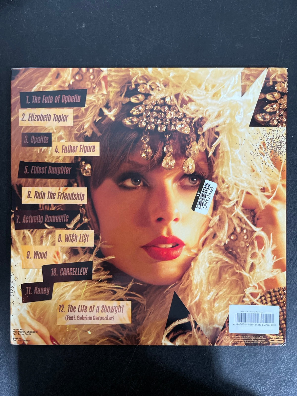 BACK - Taylor Swift - The Life of a ... LE 180gm Pink Yellow Vinyl USED NOT TESTED