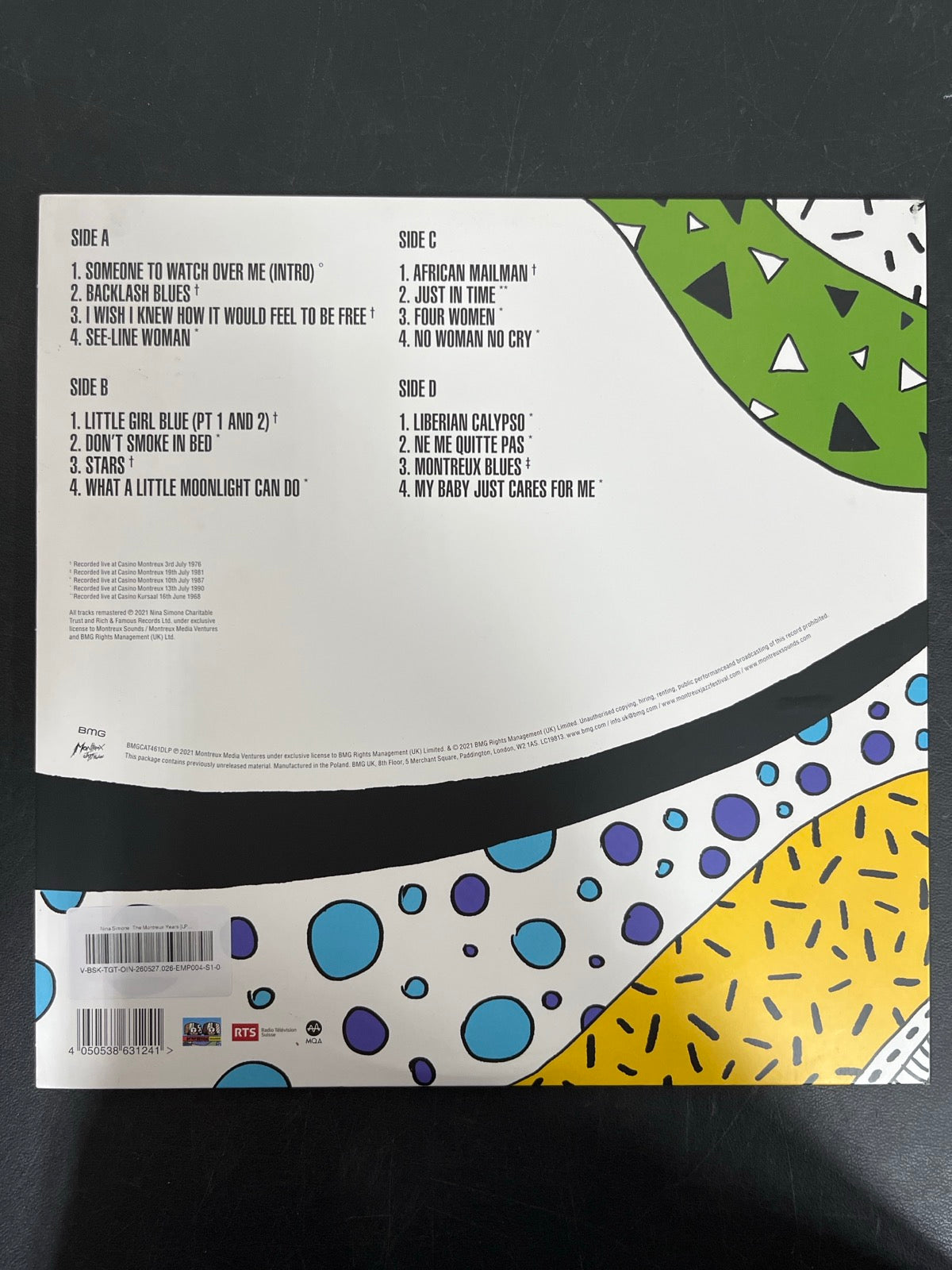 BACK - Nina Simone - The Montreux Years LE Clear Splatter Vinyl USED NOT TESTED