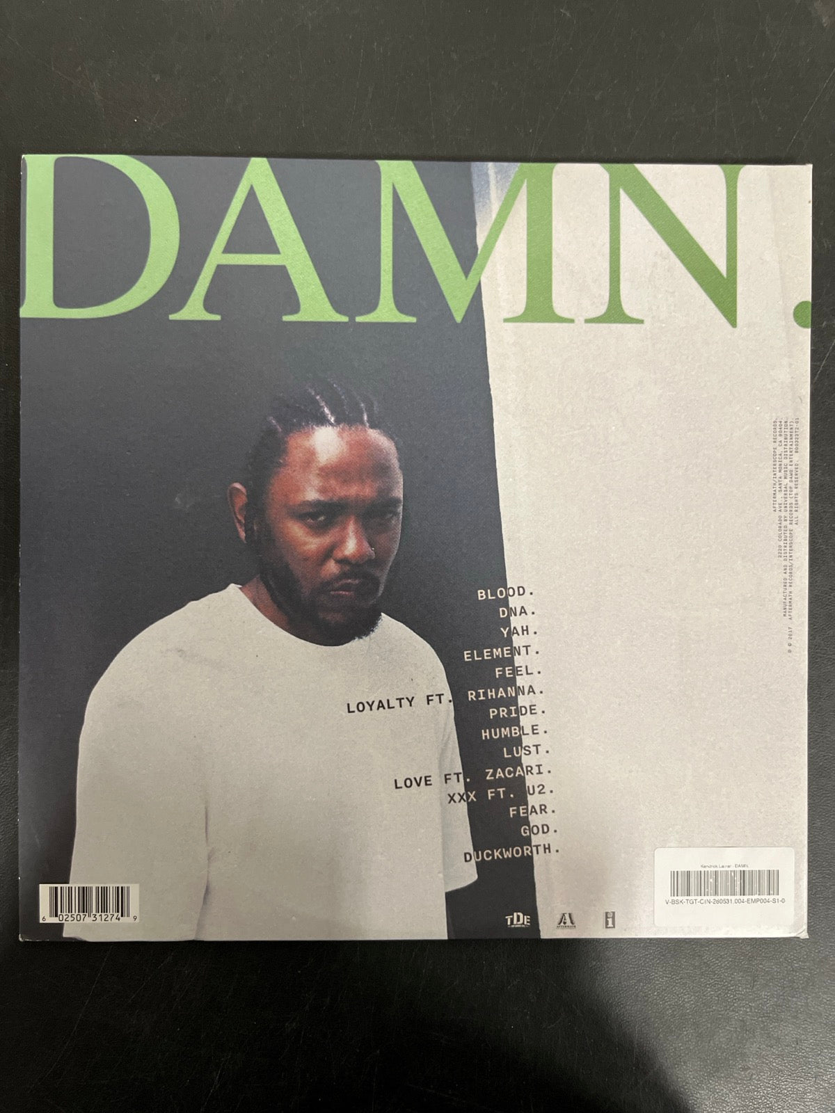 BACK - Kendrick Lamar - DAMN. LE 180gm Green Vinyl USED NOT TESTED
