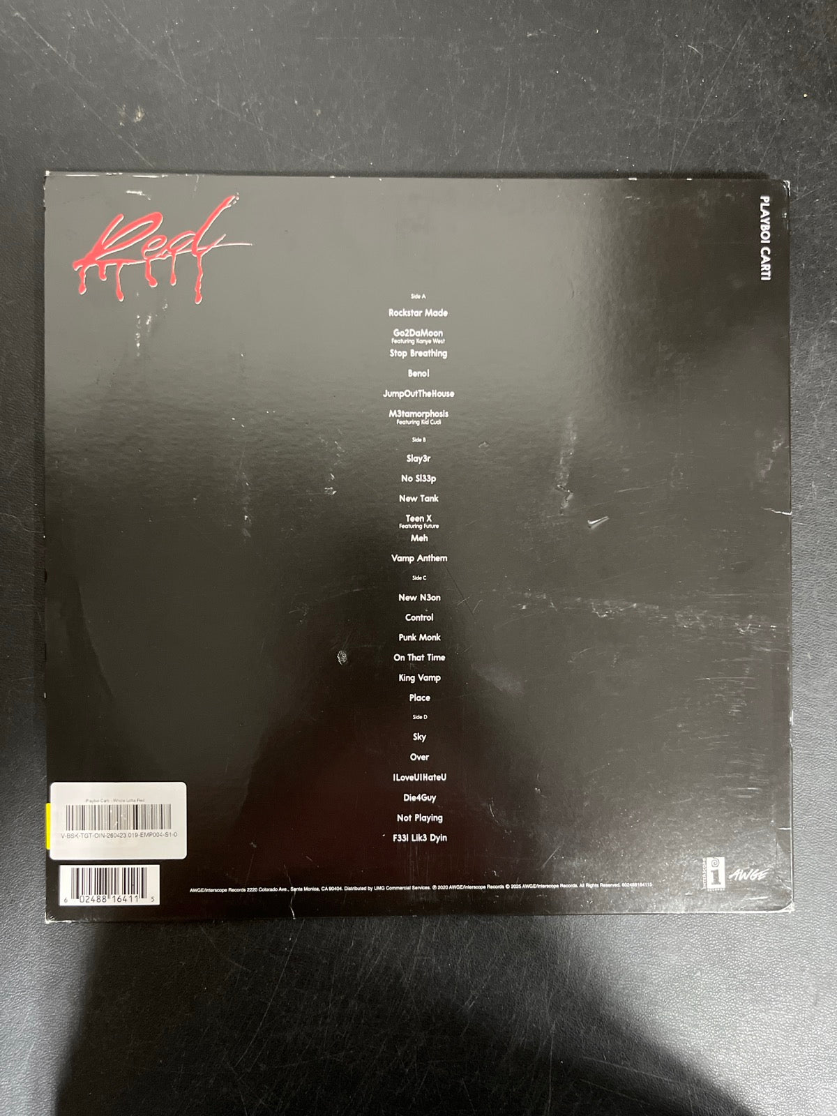 BACK - Playboi Carti - Whole Lotta Red LE Red Vinyl USED NOT TESTED