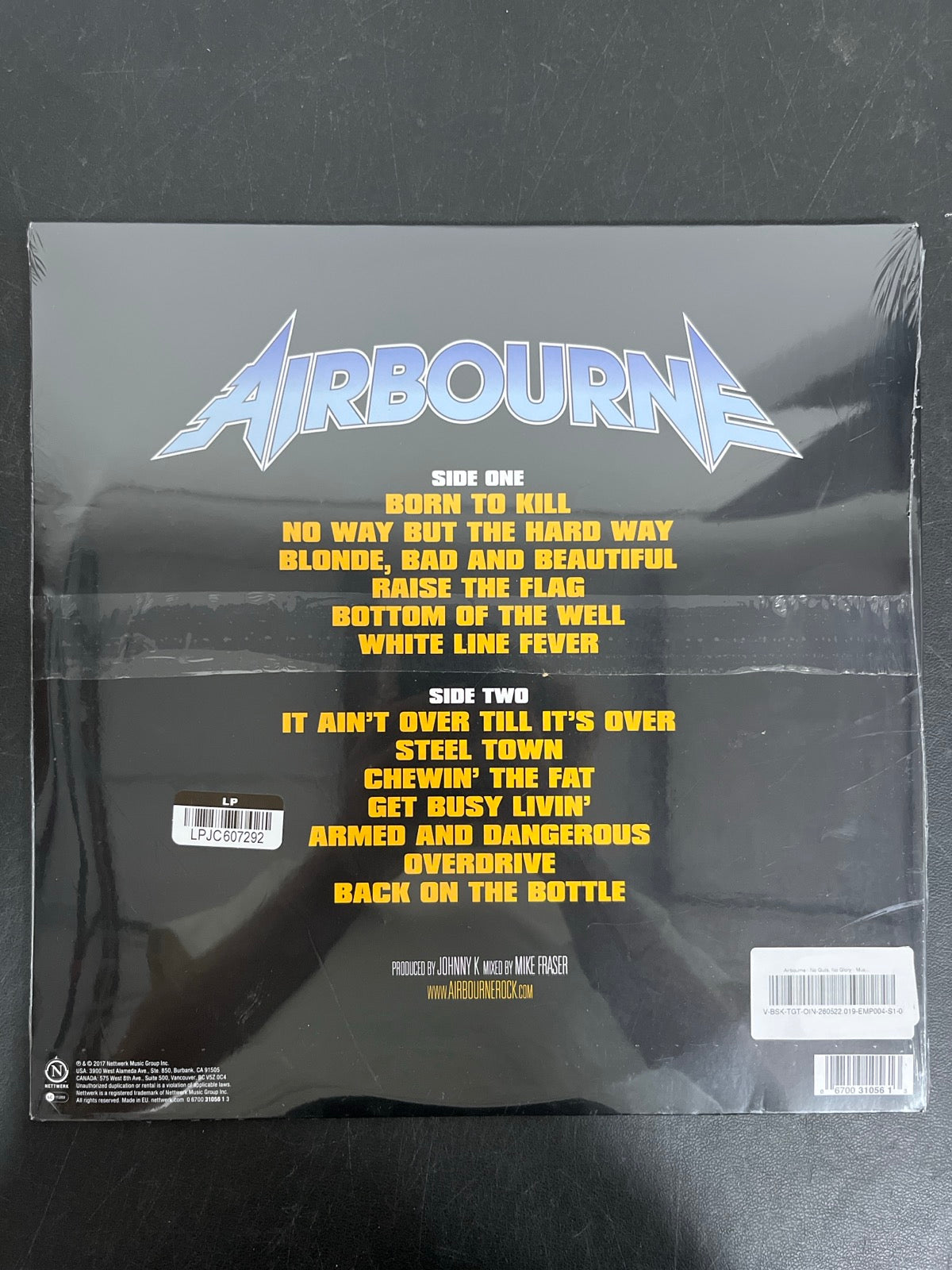 BACK - Airbourne - No Guts. No Glory. Black Vinyl SEALED NOT TESTED