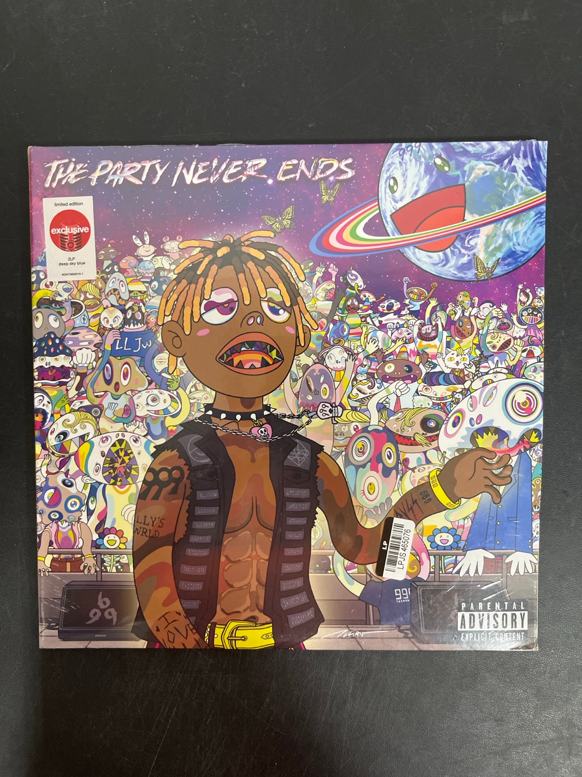 FRONT - Juice WRLD - The Party Never Ends LE Blue Vinyl SEALED NOT TESTED