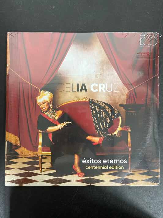 FRONT - Celia Cruz - Éxitos Eternos: Centenn ... LE Cherry Marble Vinyl USED NOT TESTED