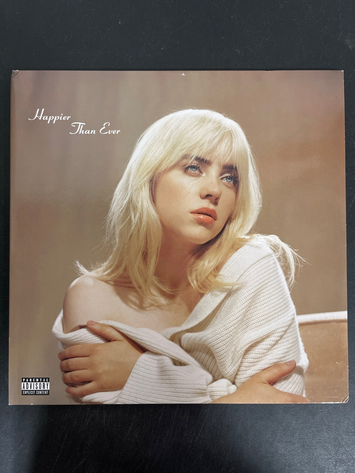 FRONT - Billie Eilish - Happier Than Ever LE Light Blue Etched Vinyl USED NOT TESTED