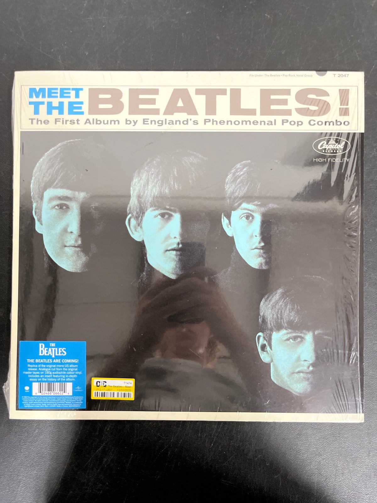 FRONT - The Beatles - Meet The Beatles! 180gm Blue Vinyl USED NOT TESTED