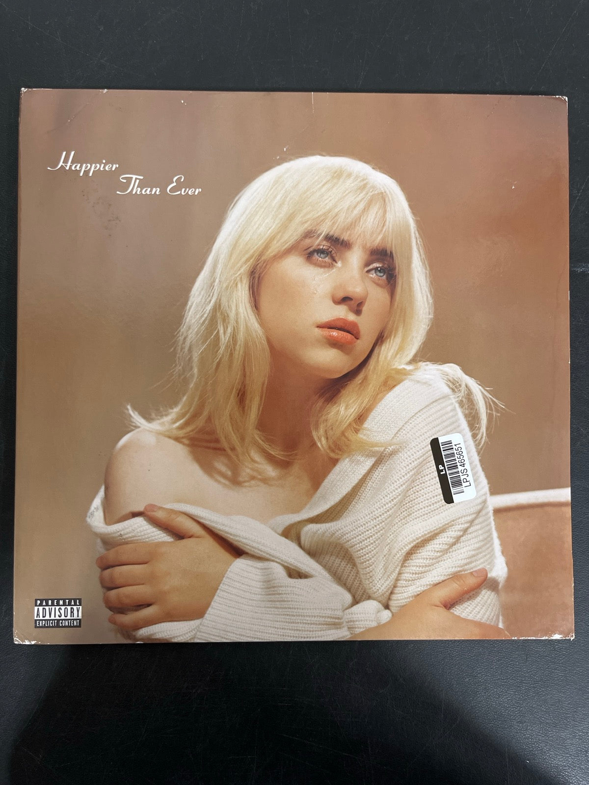 FRONT - Billie Eilish - Happier Than Ever LE Light Blue Etched Vinyl USED NOT TESTED